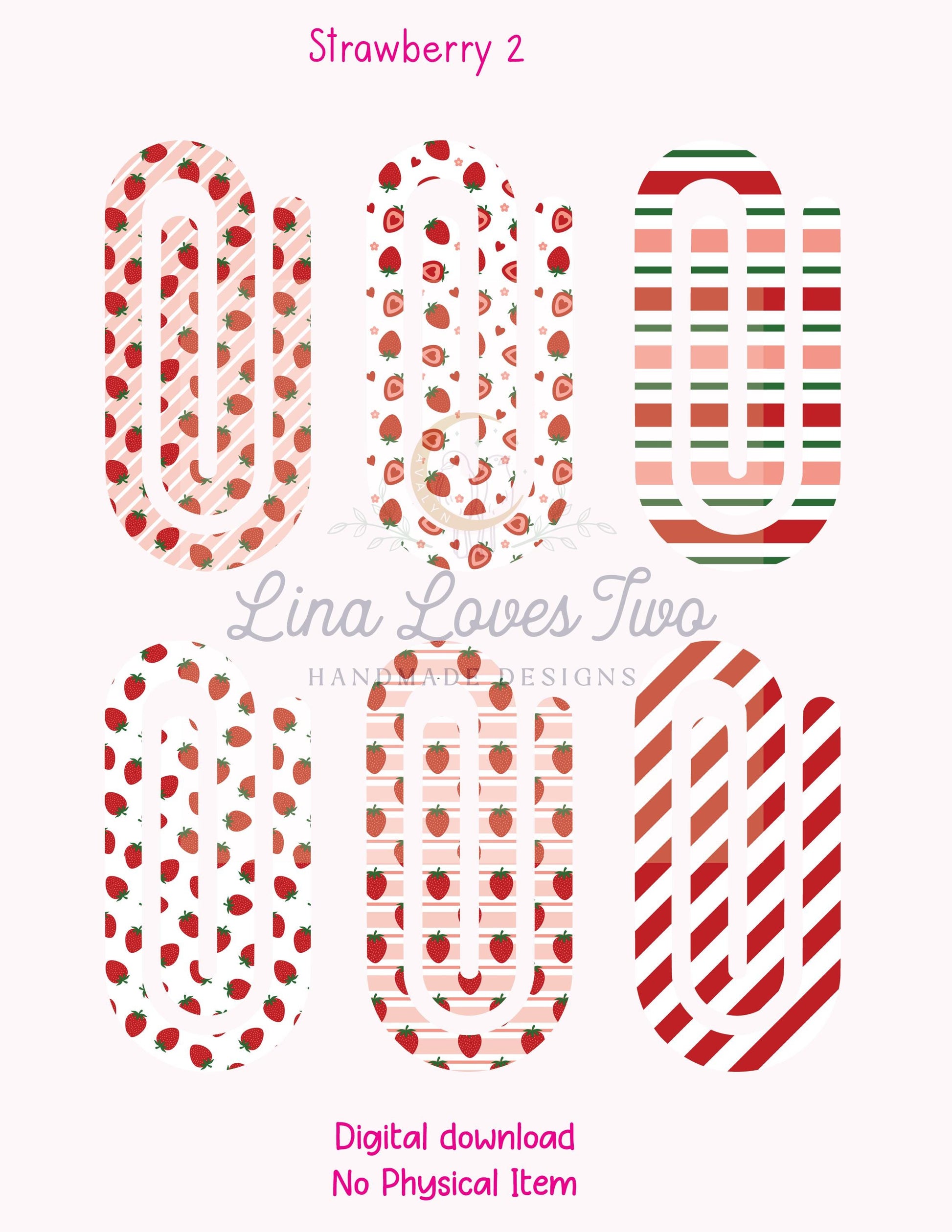 Strawberry Jumbo Paperclip : Designs ( ) by Lina Loves Two, handmade in Los Angeles CA