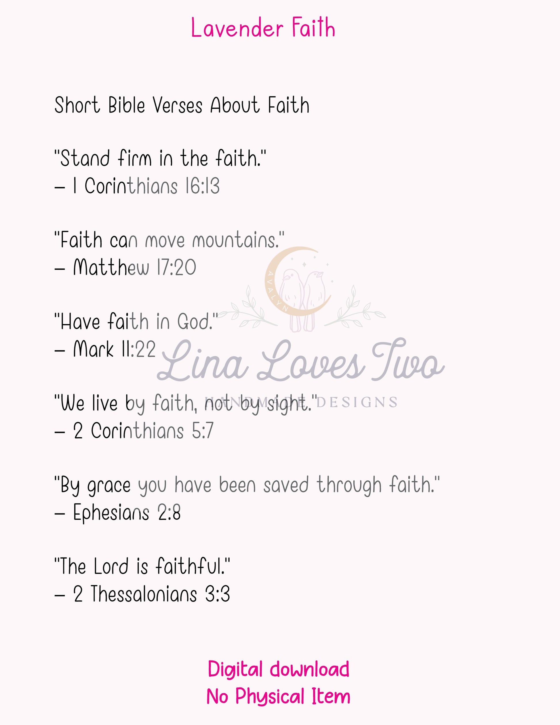 Lavender Faith Scripture Jumbo Paperclip PNG: Christian Clipart (Digital Download)