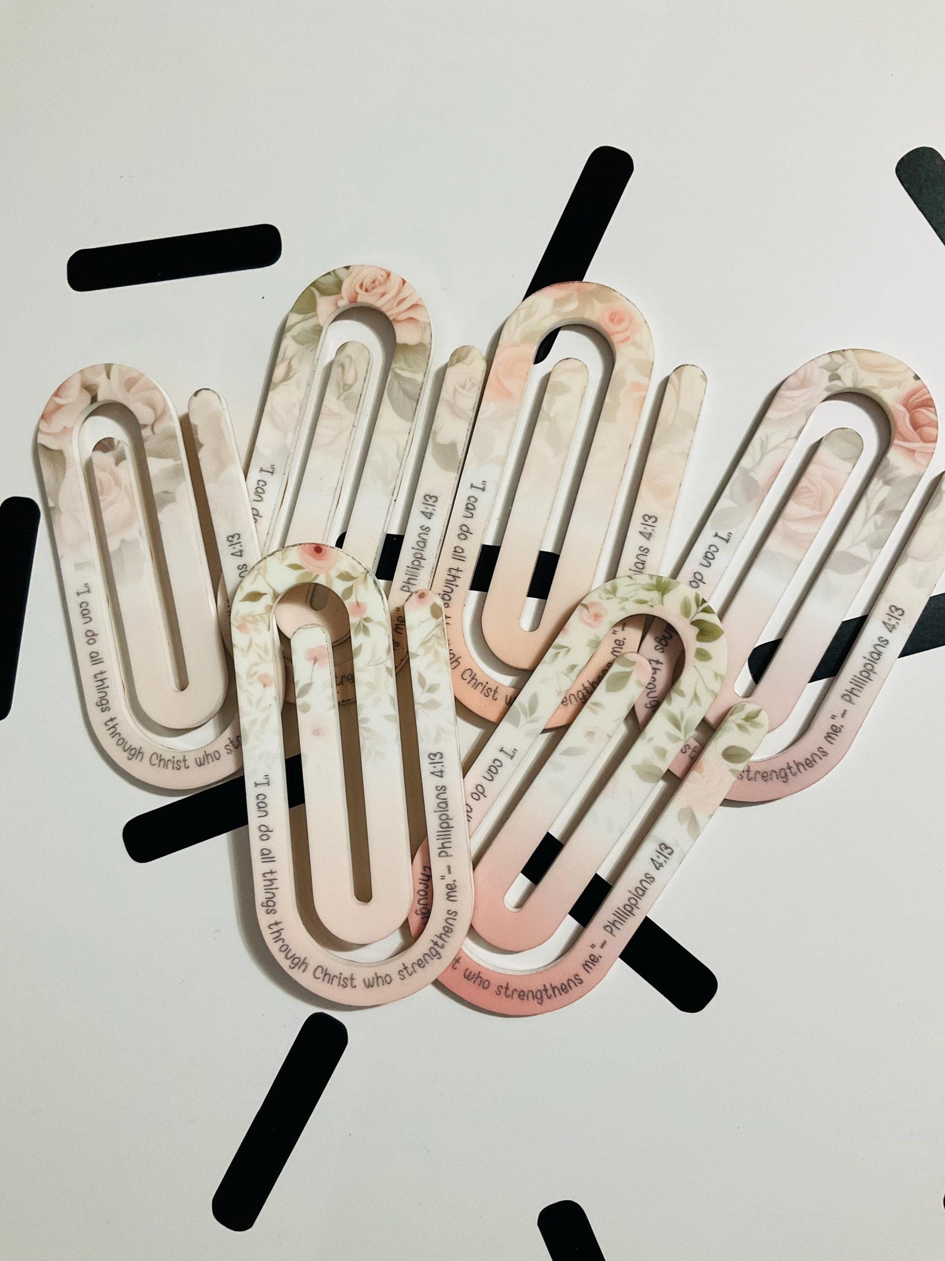 Pink Roses Scripture Jumbo Paperclip : Christian ( ) by Lina Loves Two, handmade in Los Angeles CA