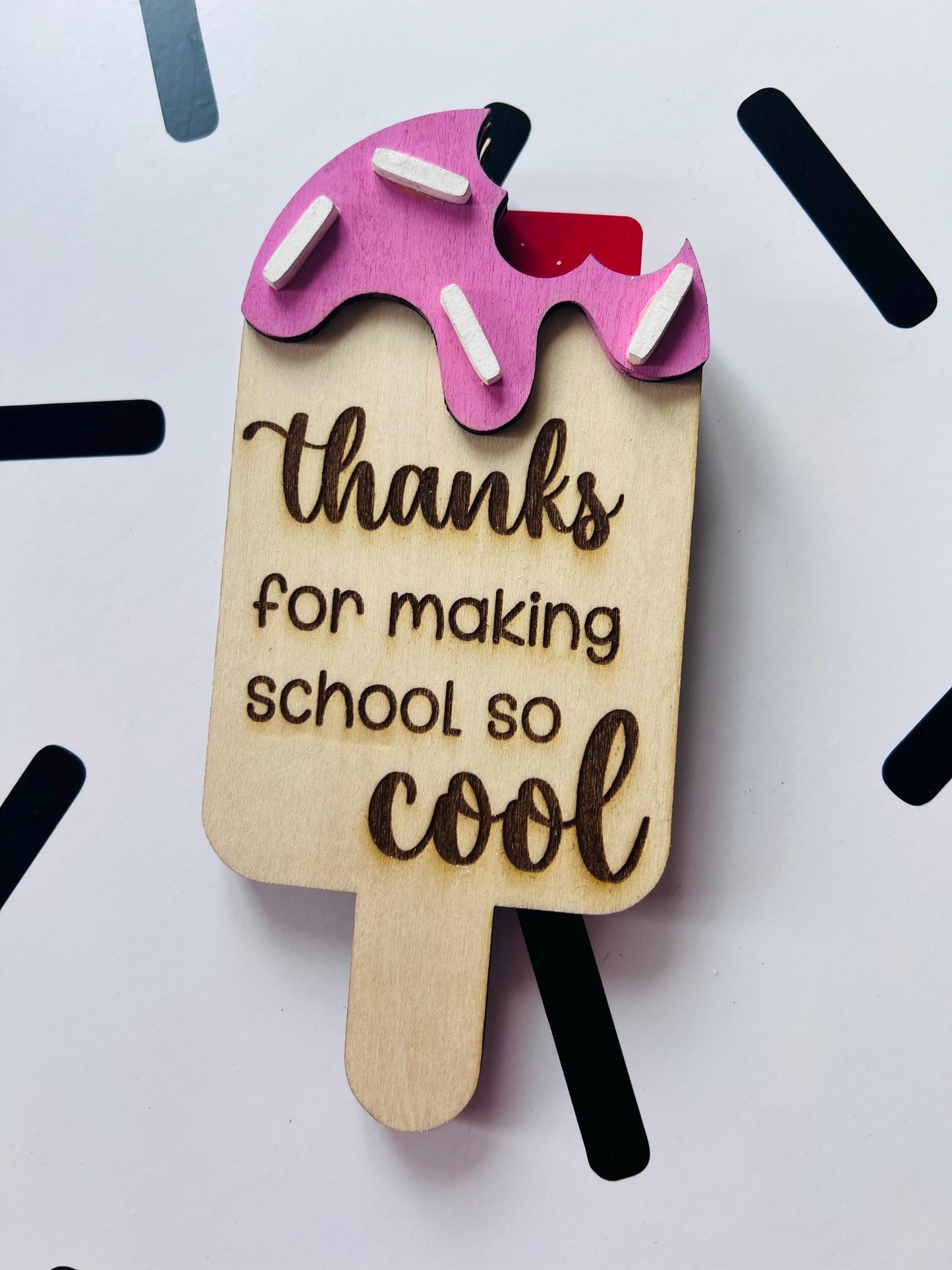 End of School Year Teacher Popsicle Gift Card Holder | Thank You | Cute Teacher Appreciation Card | Teacher Gift | Popsicle Gift Card Holder by Lina Loves Two, handmade in Los Angeles CA