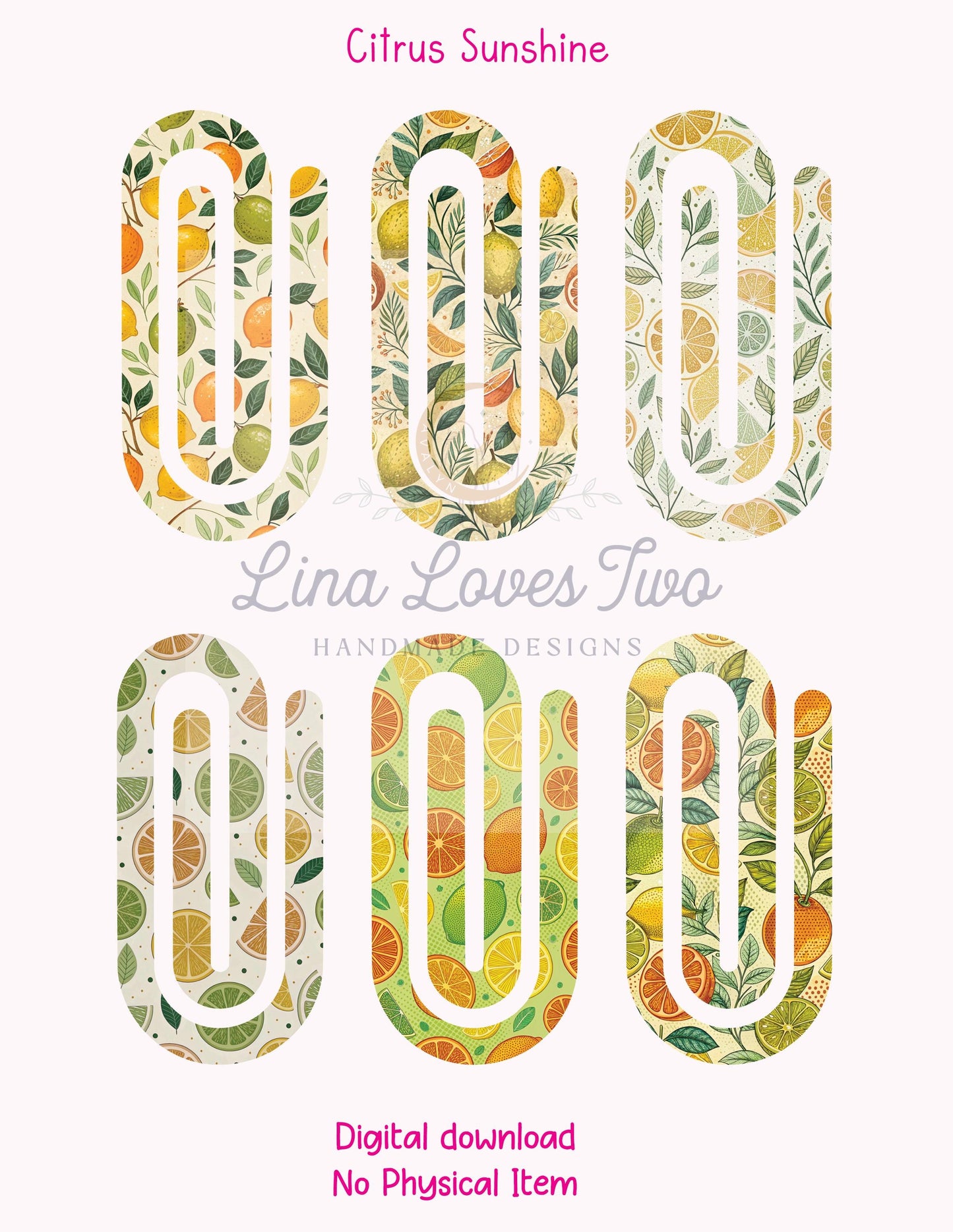 Citrus Paperclip : Summer Lemon Orange ( ) by Lina Loves Two, handmade in Los Angeles CA