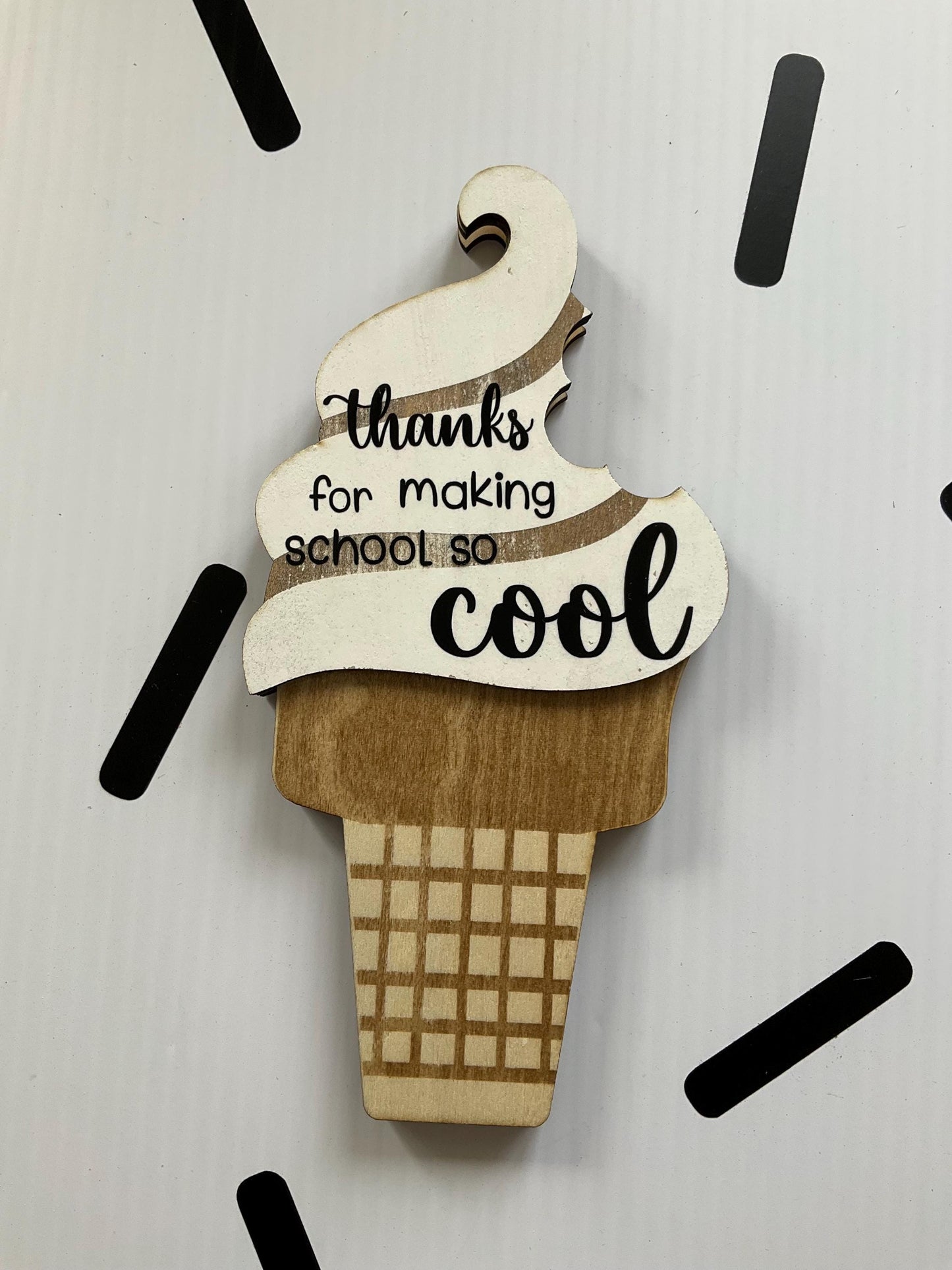 Ice Cream Gift Card Holder Magnet: Teacher Appreciation Gift by Lina Loves Two, handmade in Los Angeles CA