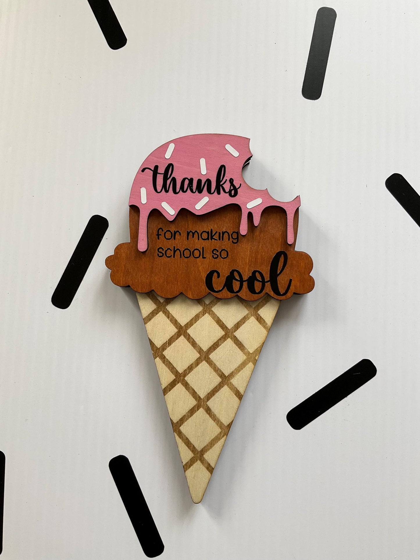 Ice Cream Gift Card Holder Magnet: Teacher Appreciation Gift by Lina Loves Two, handmade in Los Angeles CA