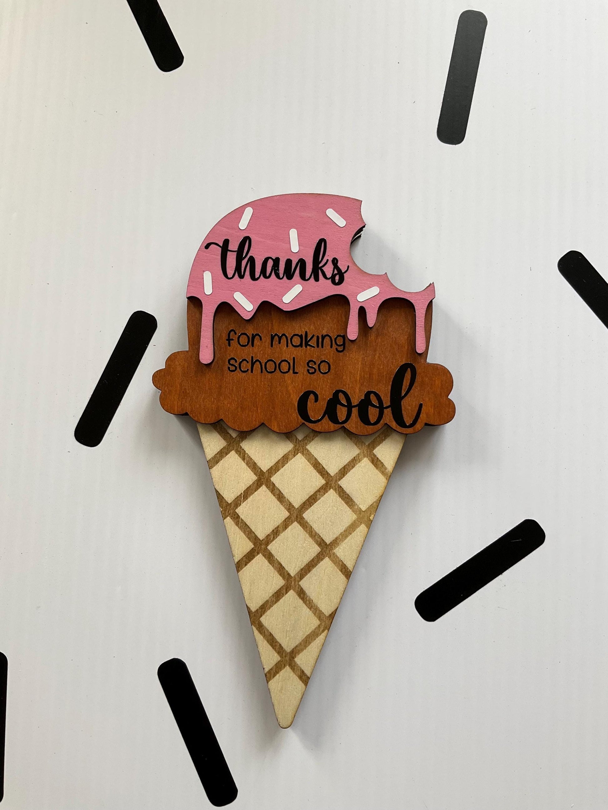 Ice Cream Gift Card Holder Magnet: Teacher Appreciation Gift by Lina Loves Two, handmade in Los Angeles CA