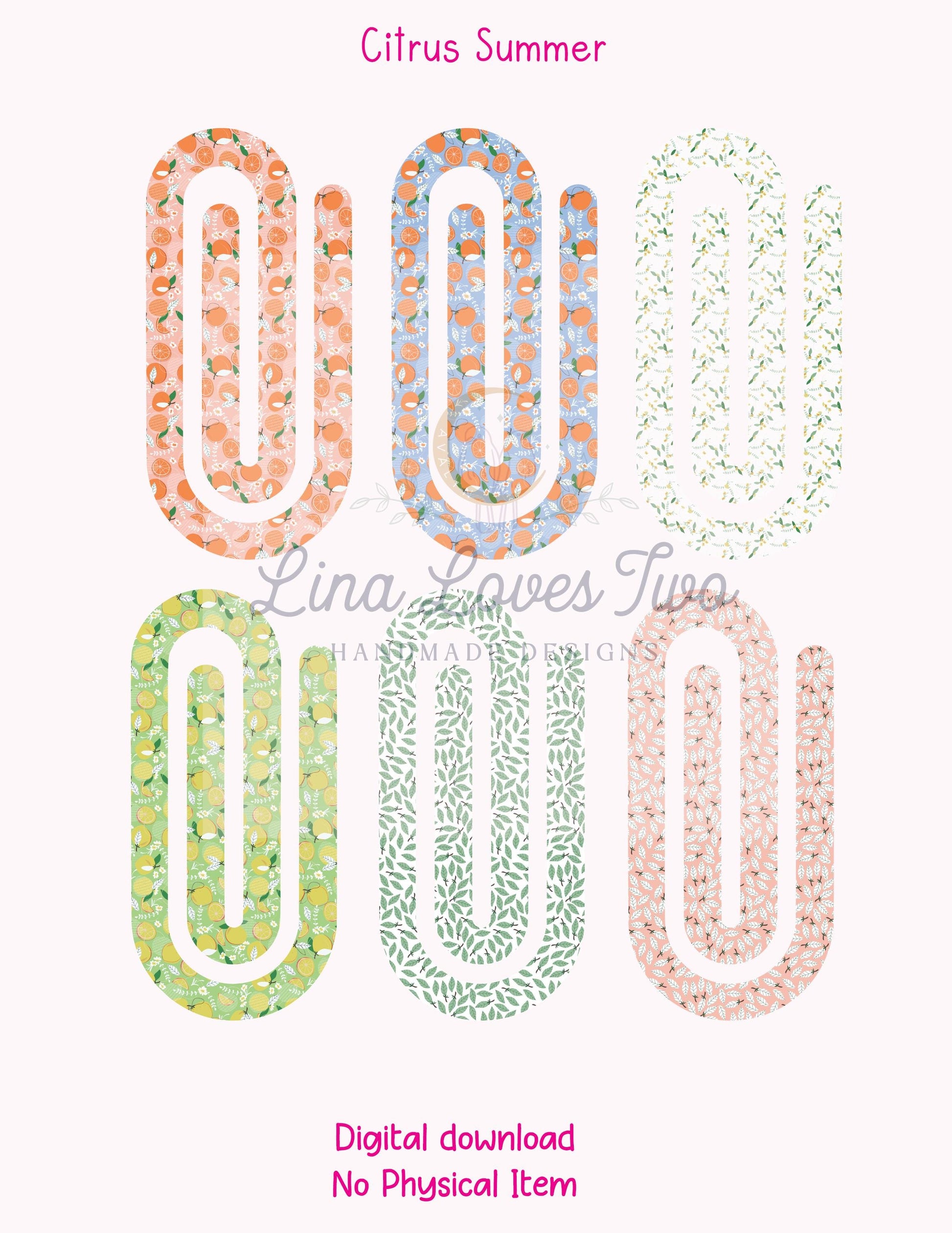 Citrus Paperclip : Summer Fruit ( ) by Lina Loves Two, handmade in Los Angeles CA