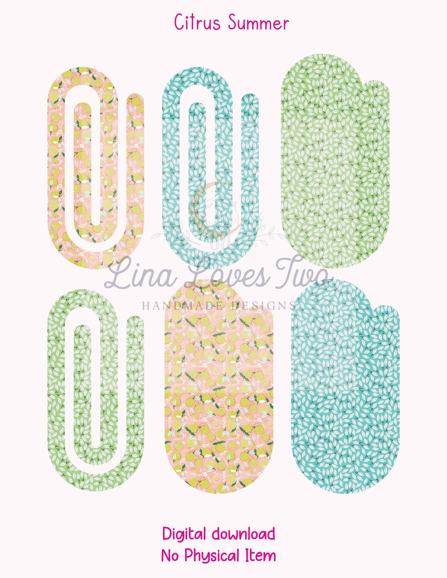 Citrus Paperclip : Summer Fruit ( ) by Lina Loves Two, handmade in Los Angeles CA