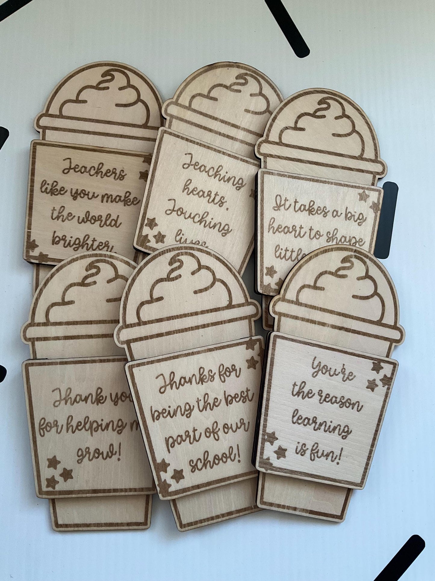 Wooden Star Frappuccino Gift Card Holder for Teacher – Teacher Appreciation, Teachers Gift, Teacher – Laser Cut File – + XCS by Lina Loves Two, handmade in Los Angeles CA