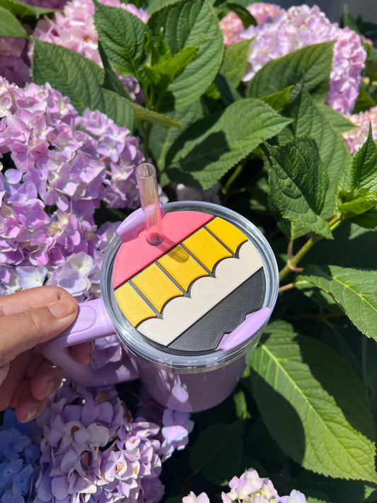 Personalized 3D Pencil Name Topper: Stanley 40oz H2.0 Quencher by Lina Loves Two, handmade in Los Angeles CA