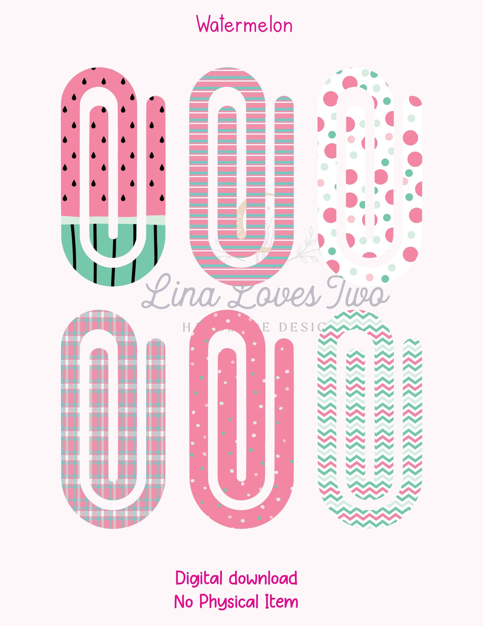 Watermelon Paperclip : Jumbo ( ) by Lina Loves Two, handmade in Los Angeles CA