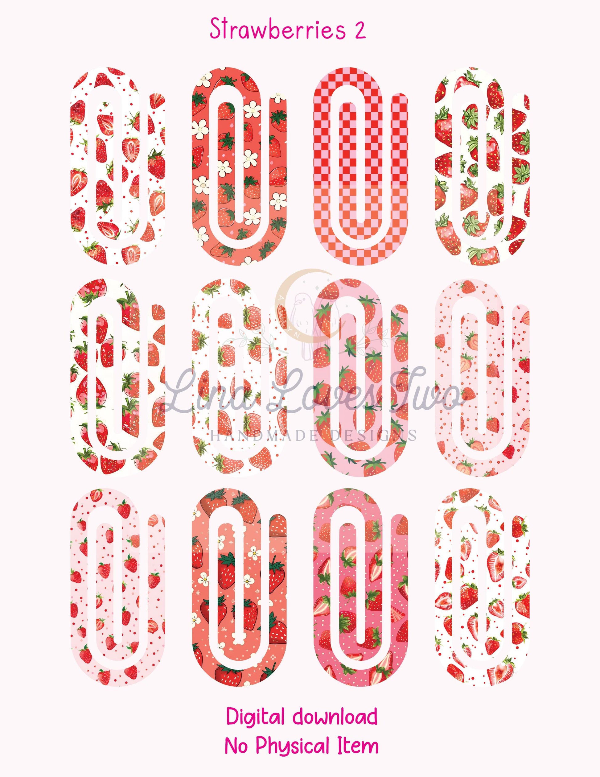 Strawberry Jumbo Paperclip : ( ) by Lina Loves Two, handmade in Los Angeles CA