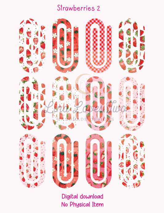 Strawberry Jumbo Paperclip : ( ) by Lina Loves Two, handmade in Los Angeles CA