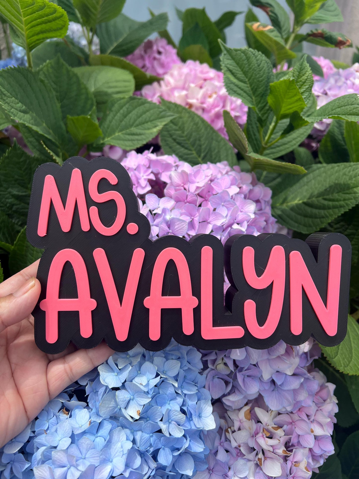 Personalized 3D Teacher Desk Name Sign: Custom Classroom Decor by Lina Loves Two, handmade in Los Angeles CA
