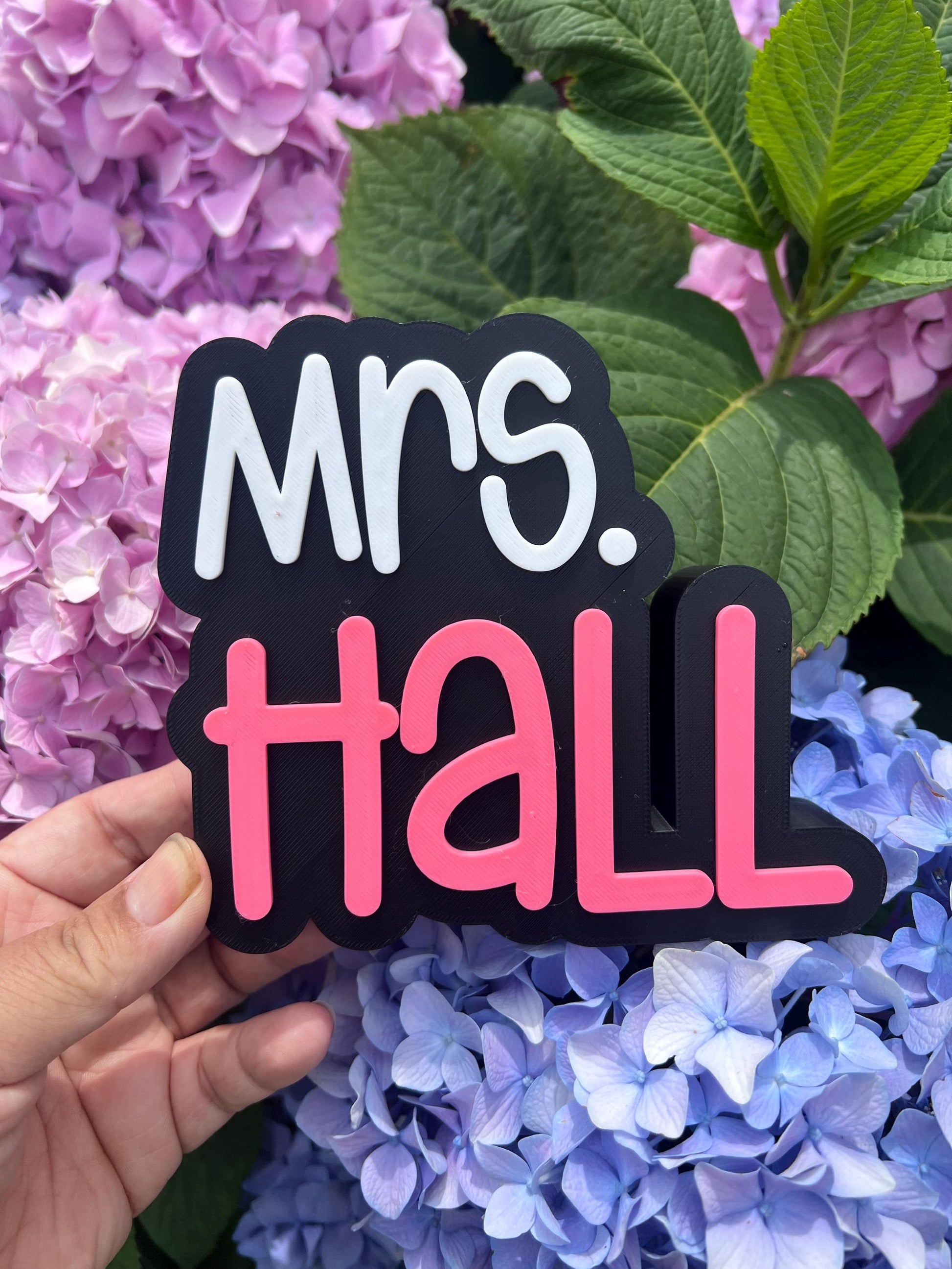 Personalized 3D Teacher Desk Name Sign: Custom Classroom Decor by Lina Loves Two, handmade in Los Angeles CA