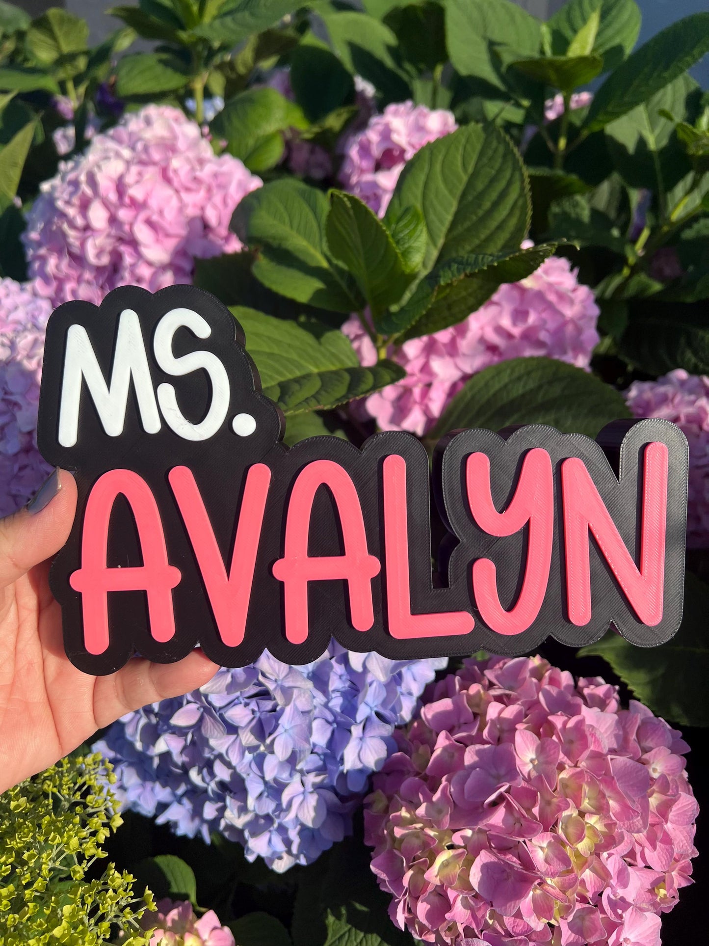 Personalized 3D Teacher Desk Name Sign: Custom Classroom Decor by Lina Loves Two, handmade in Los Angeles CA