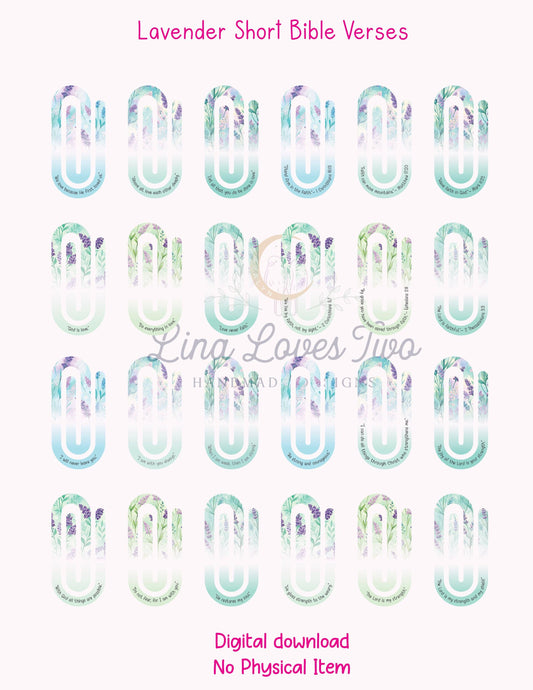 Lavender Scriptures Jumbo Paperclip | Christian for Jumbo Paperclip | Faith | Lavender Theme | Short Bible Verses by Lina Loves Two, handmade in Los Angeles CA