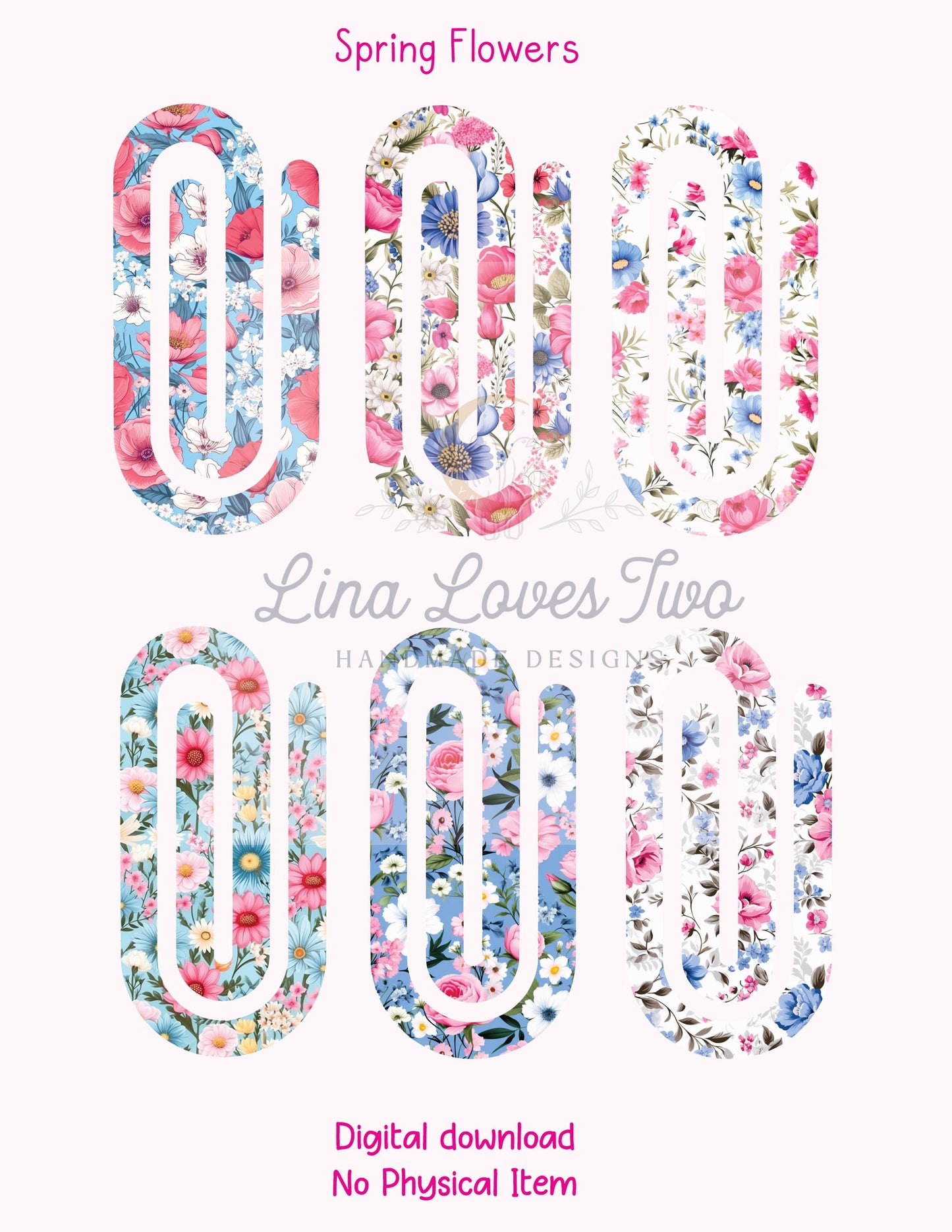 Floral Jumbo Paperclip : Spring Flower Bouquet ( ) by Lina Loves Two, handmade in Los Angeles CA