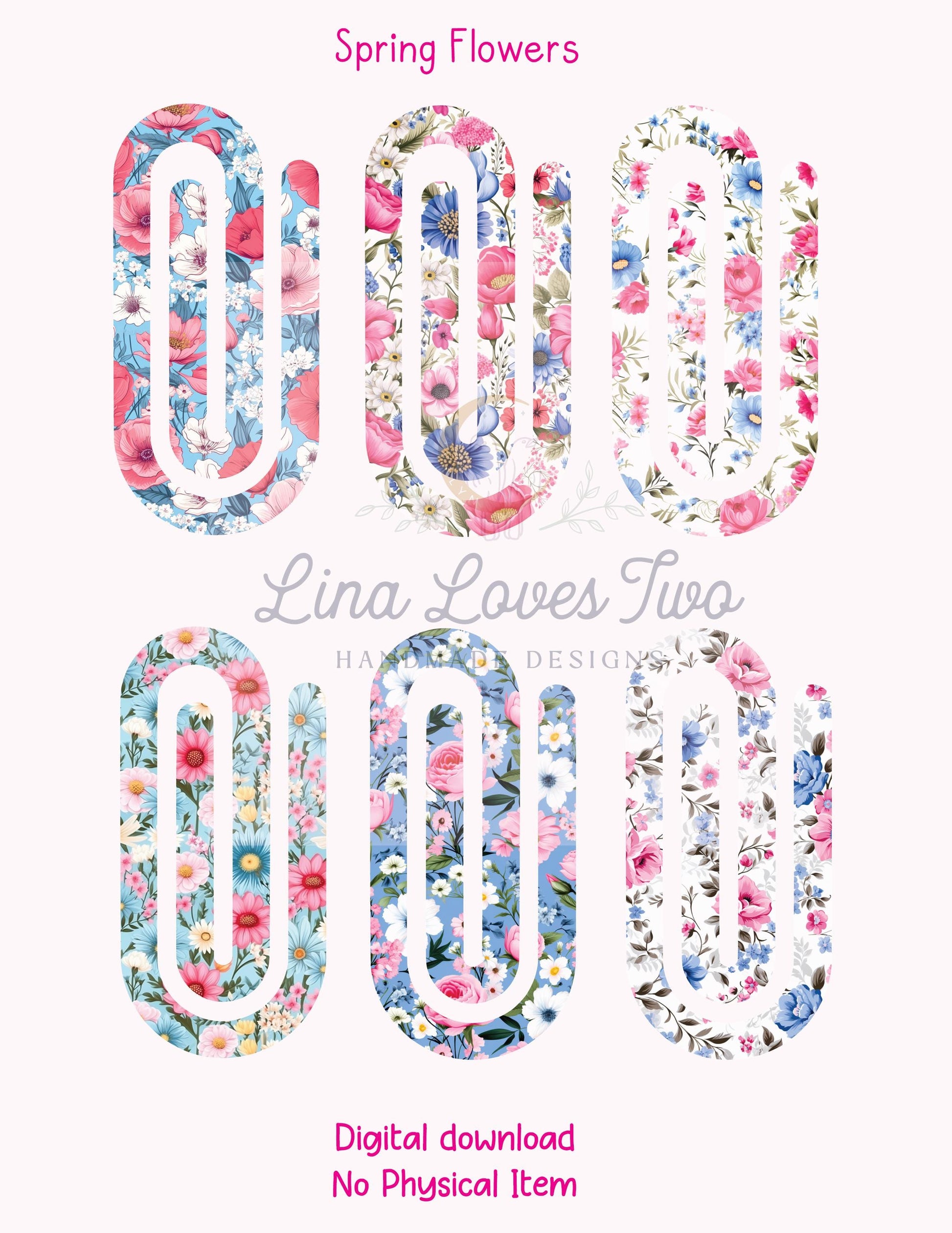 Floral Jumbo Paperclip : Spring Flower Bouquet ( ) by Lina Loves Two, handmade in Los Angeles CA