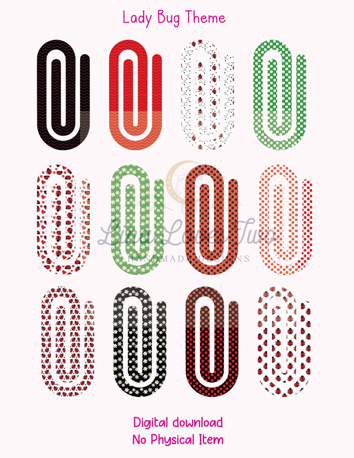 Ladybug Jumbo Paperclip : Red and Black ( ) by Lina Loves Two, handmade in Los Angeles CA