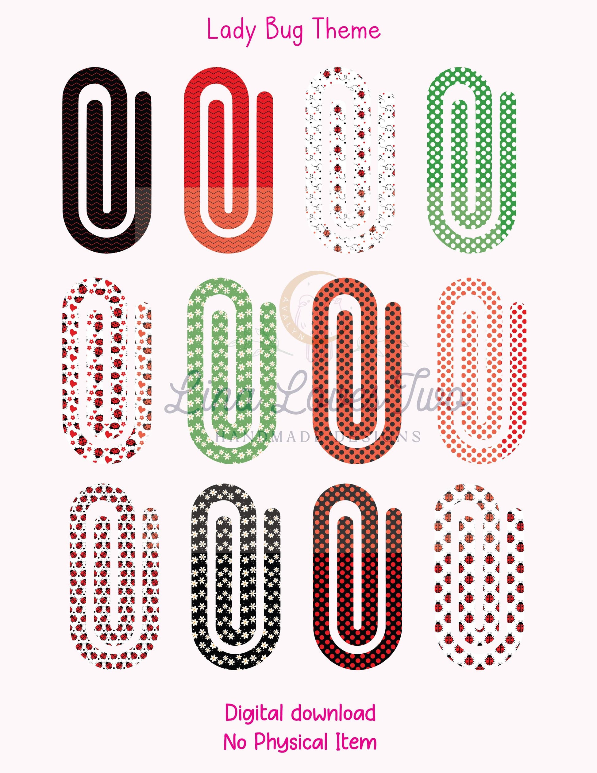 Ladybug Jumbo Paperclip : Red and Black ( ) by Lina Loves Two, handmade in Los Angeles CA