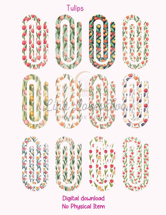 Tulip Jumbo Paperclip : Spring Floral ( ) by Lina Loves Two, handmade in Los Angeles CA