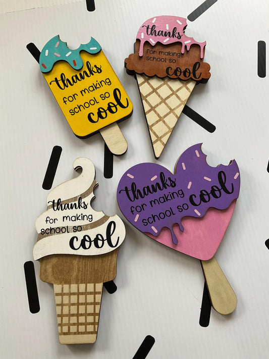 Ice Cream Gift Card Holder Magnet: Teacher Appreciation Gift by Lina Loves Two, handmade in Los Angeles CA