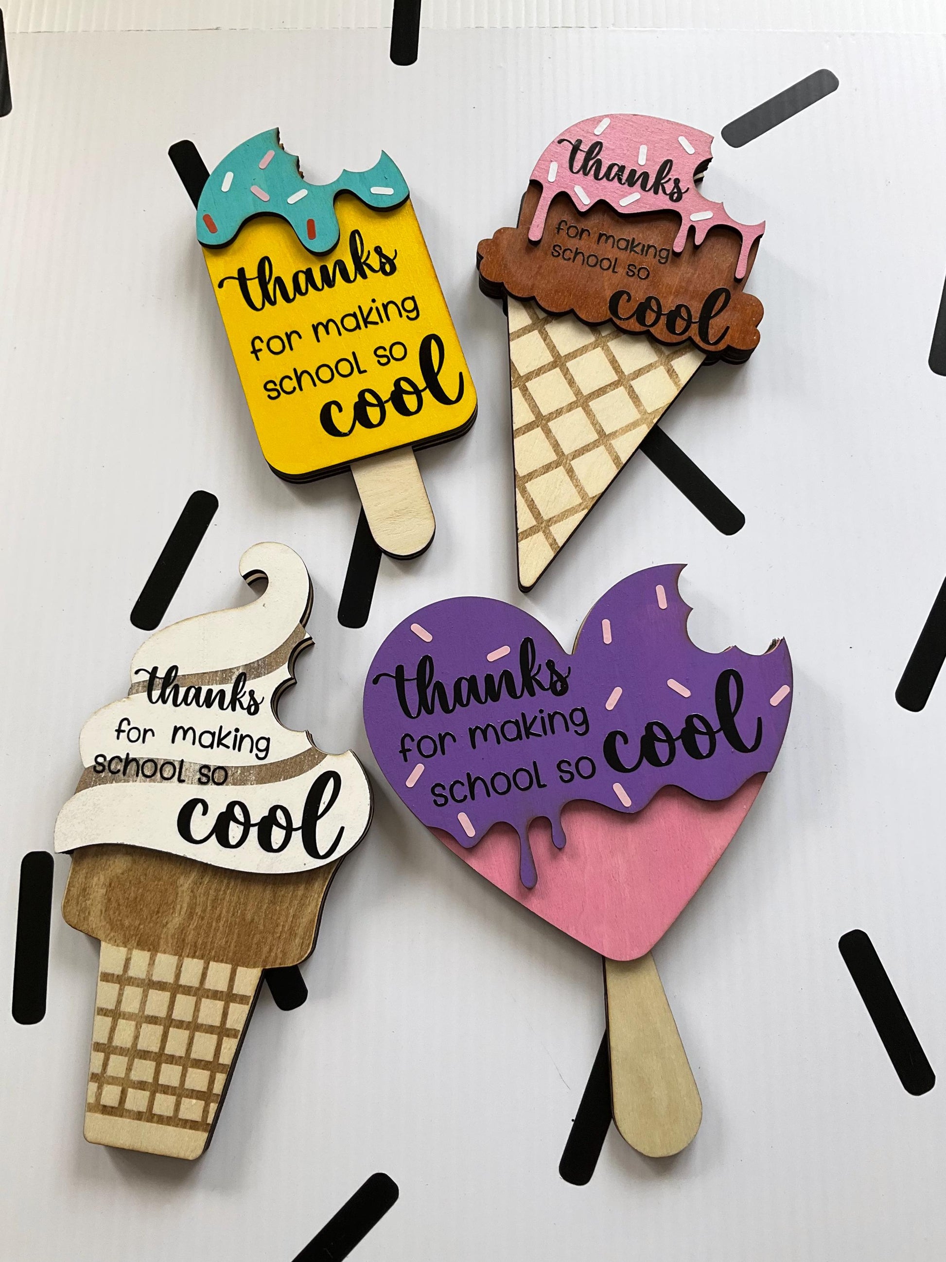 Ice Cream Gift Card Holder Magnet: Teacher Appreciation Gift by Lina Loves Two, handmade in Los Angeles CA