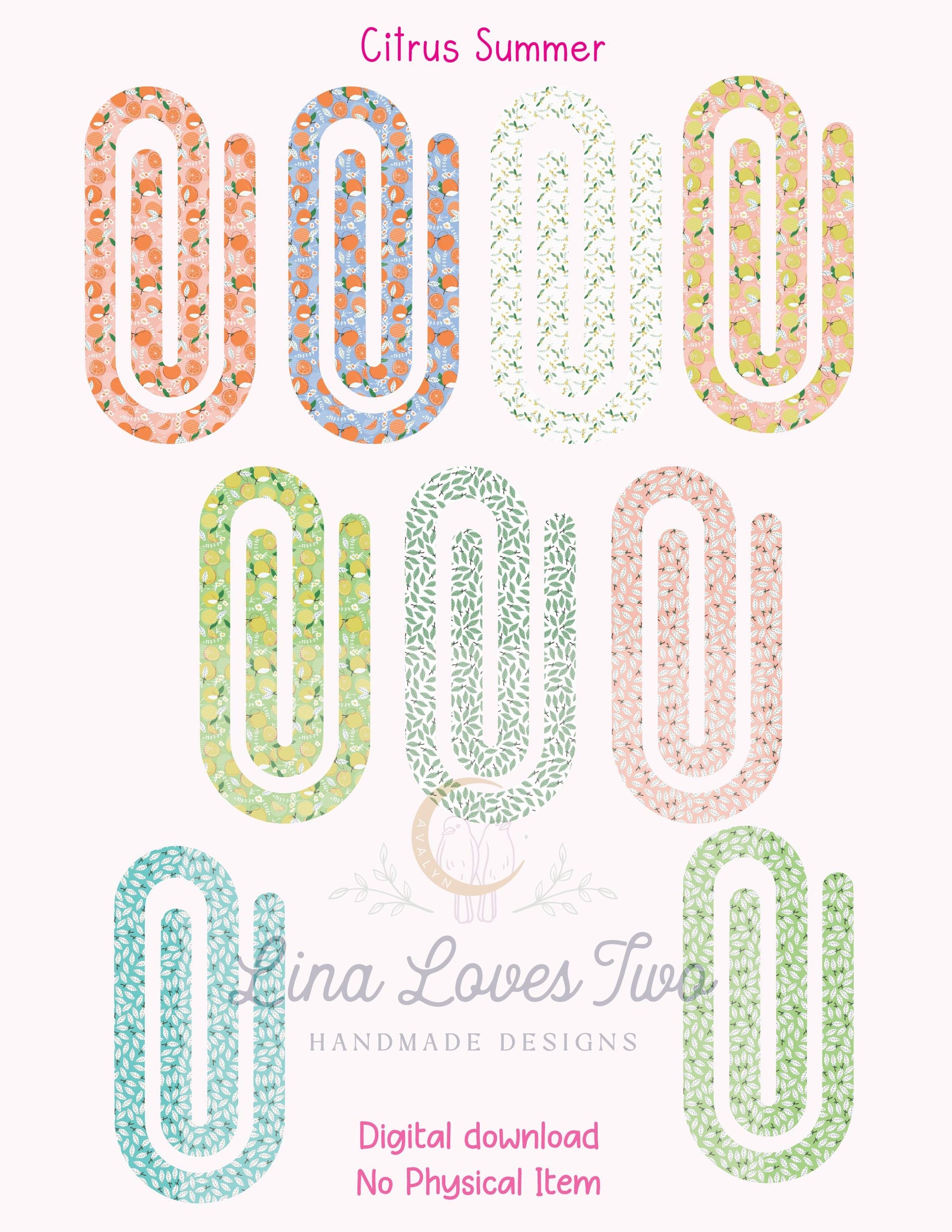 Citrus Paperclip : Summer Fruit ( ) by Lina Loves Two, handmade in Los Angeles CA