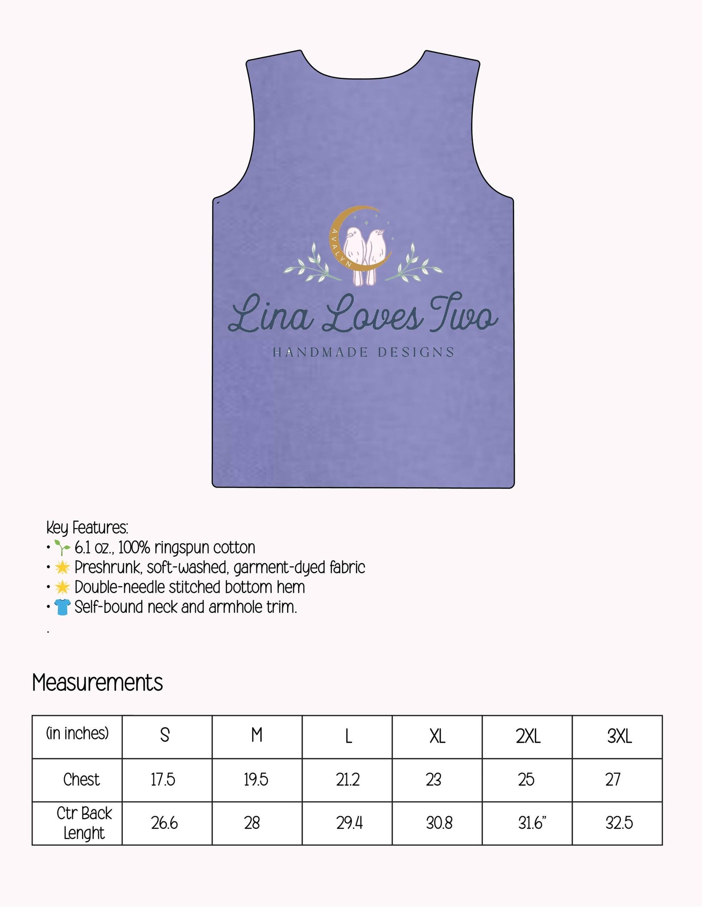 Embroidered Glitter Bow Tank Top: Comfort Colors Loose Fit Shirt by Lina Loves Two, handmade in Los Angeles CA