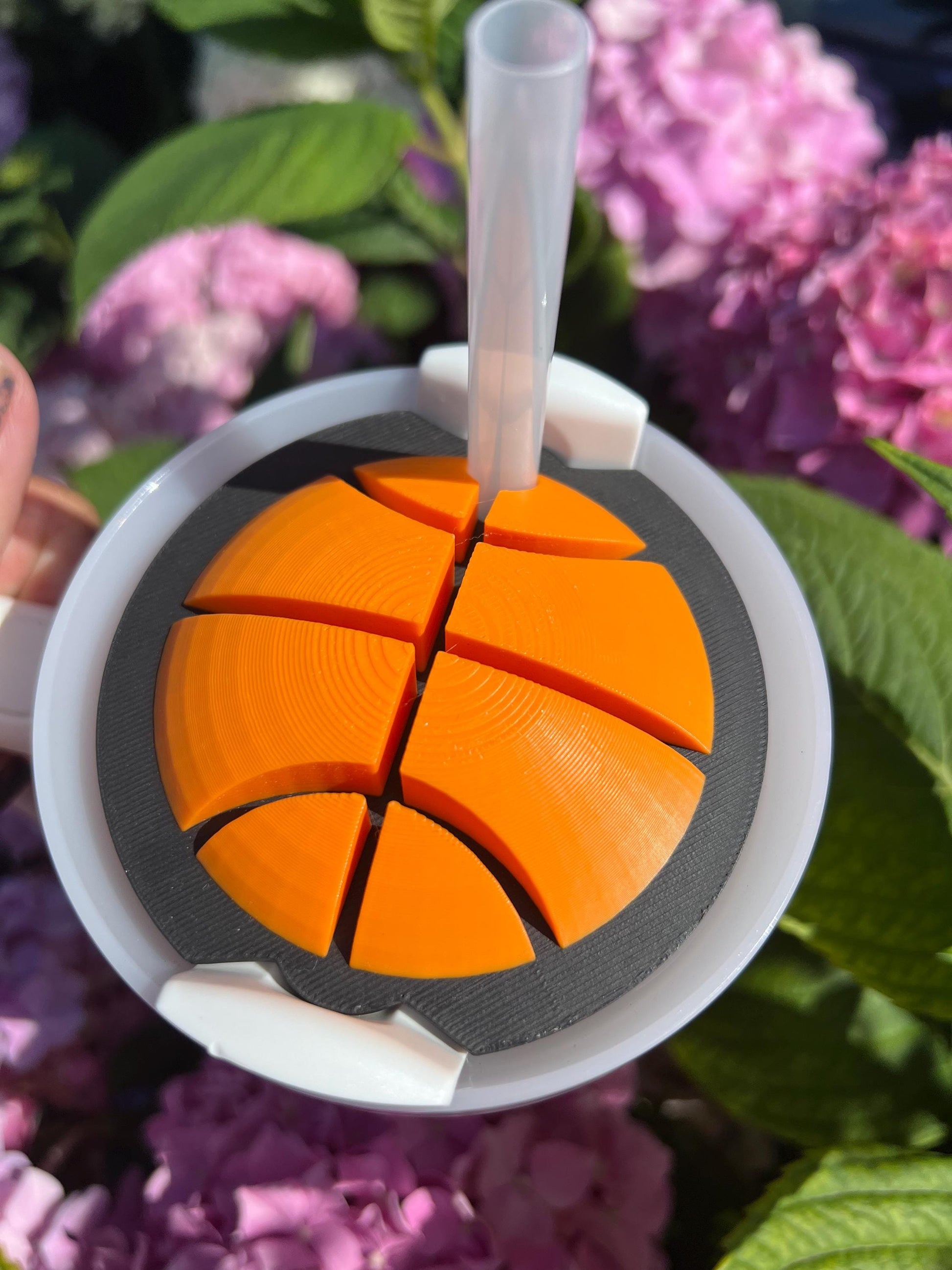 3D Basketball Stanley Cup Topper File: Tumbler Accessory ( by Lina Loves Two, handmade in Los Angeles CA