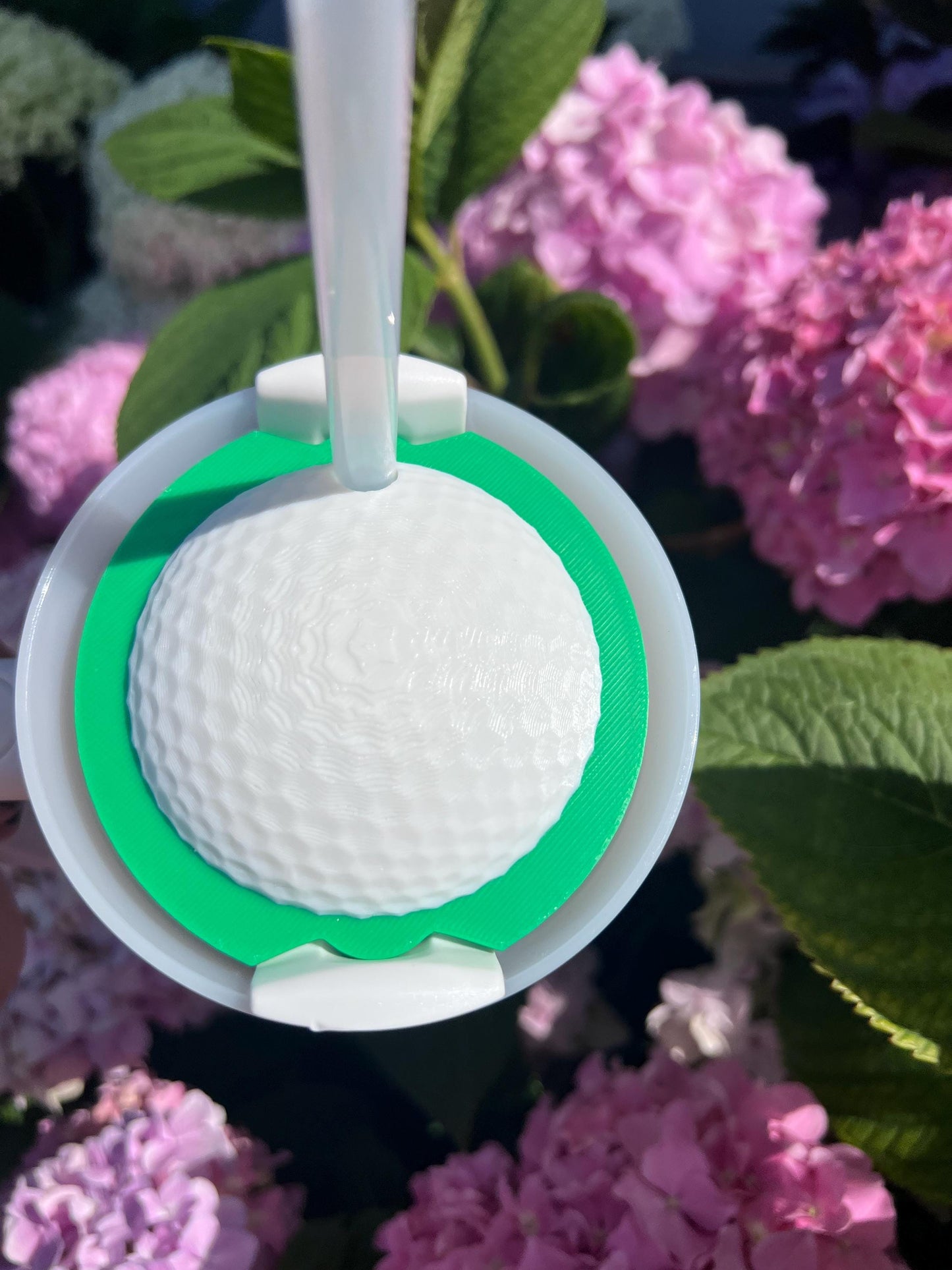3D Printed Golf Ball Straw Topper: Stanley Tumbler Accessory by Lina Loves Two, handmade in Los Angeles CA