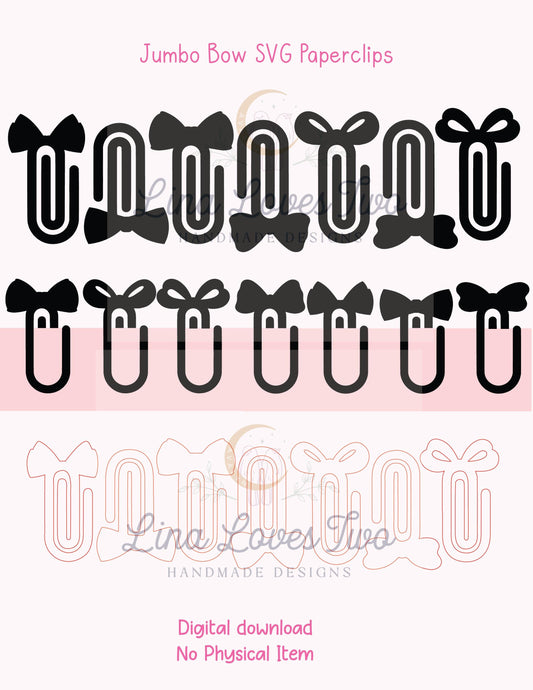 Jumbo Bow Paperclip SVG Template Digital File for Laser and Vinyl Cut File