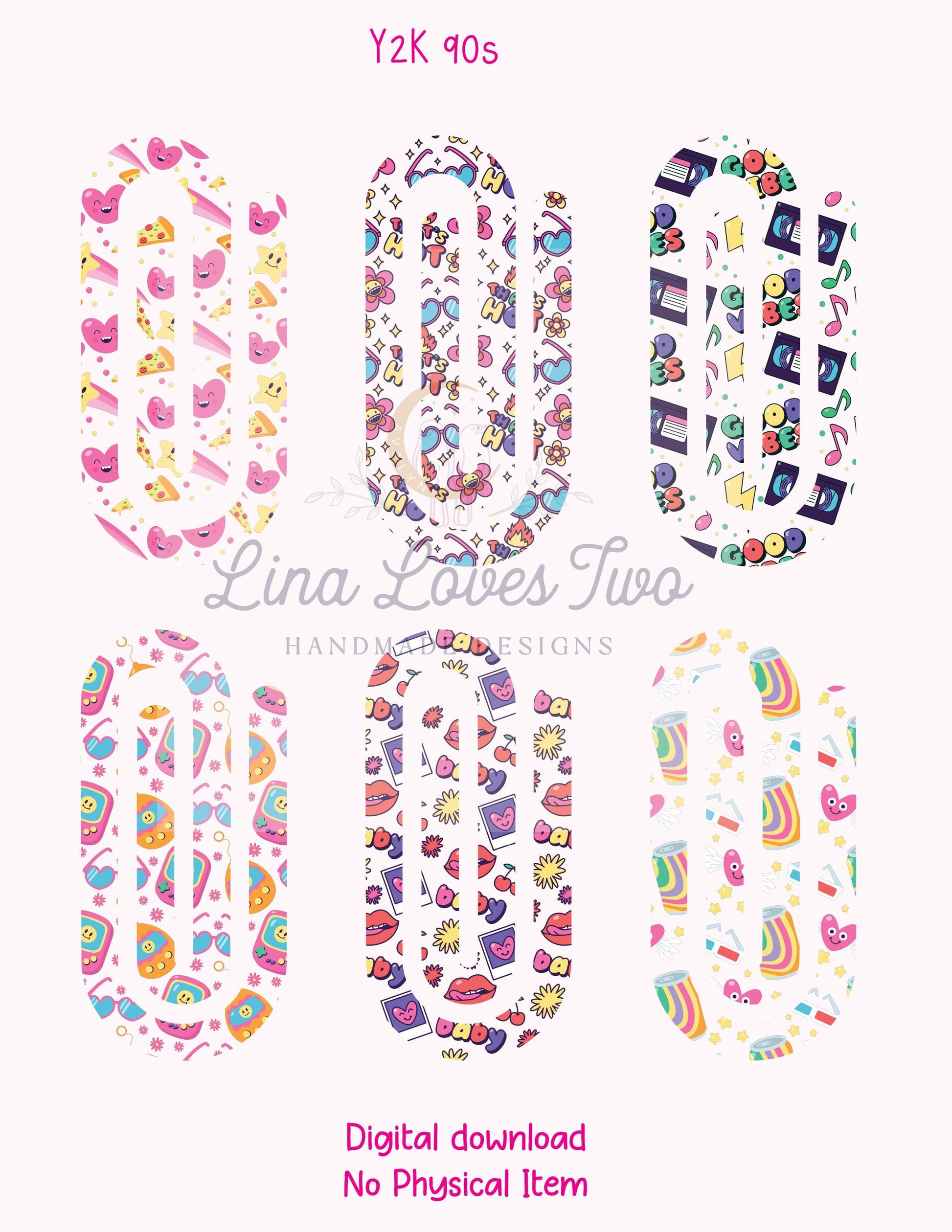 Y2K 90s Aesthetic Jumbo Paperclips – for by Lina Loves Two, handmade in Los Angeles CA