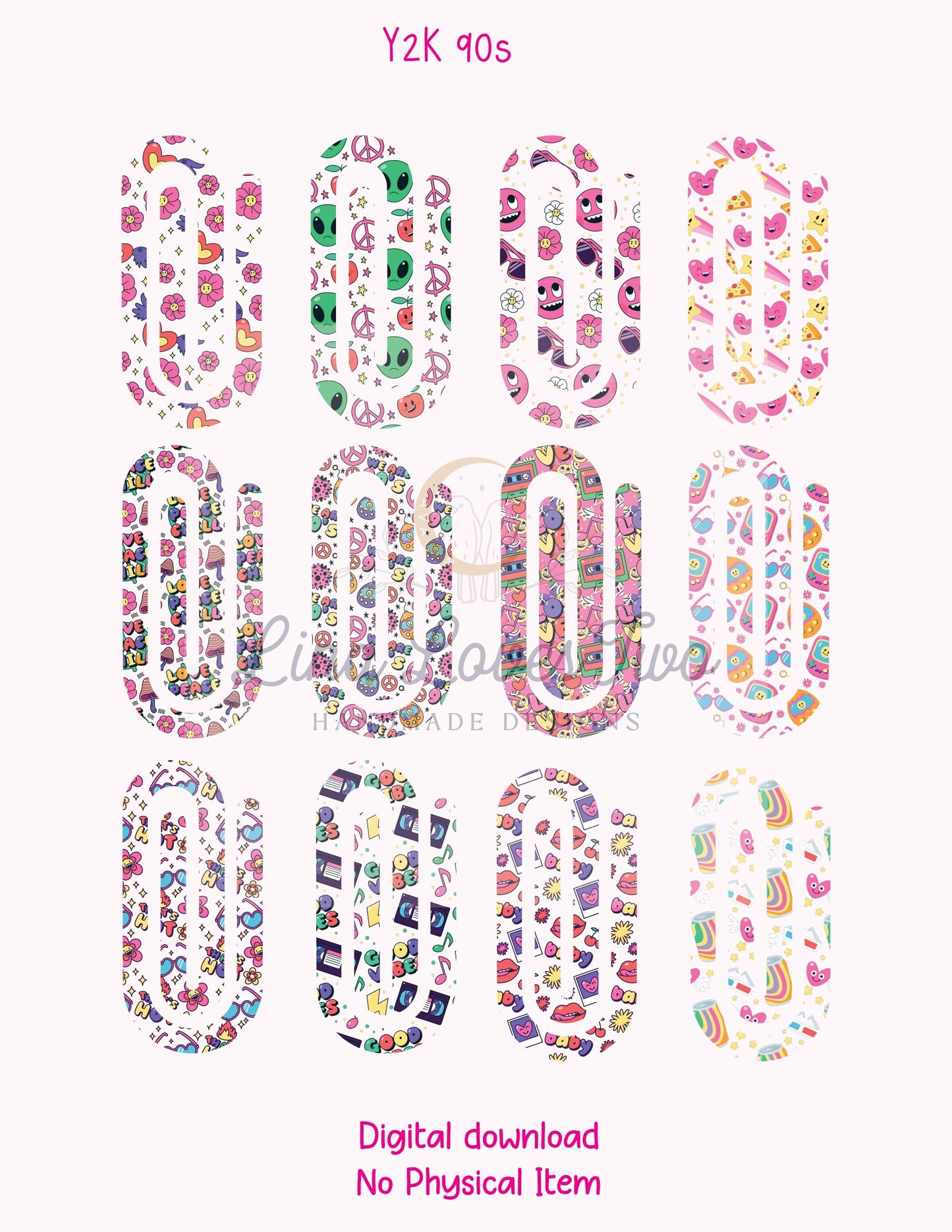 Y2K 90s Aesthetic Jumbo Paperclips – for by Lina Loves Two, handmade in Los Angeles CA