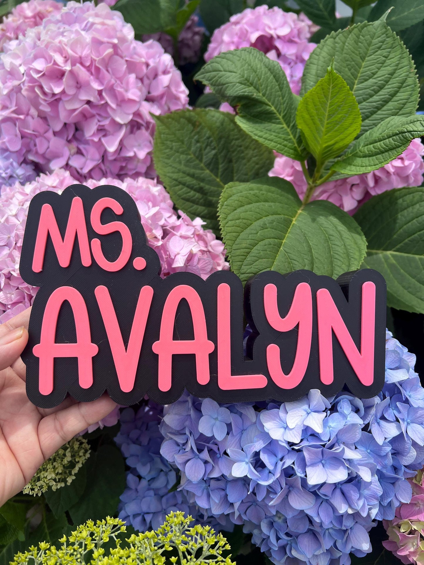 Personalized 3D Teacher Desk Name Sign: Custom Classroom Decor by Lina Loves Two, handmade in Los Angeles CA