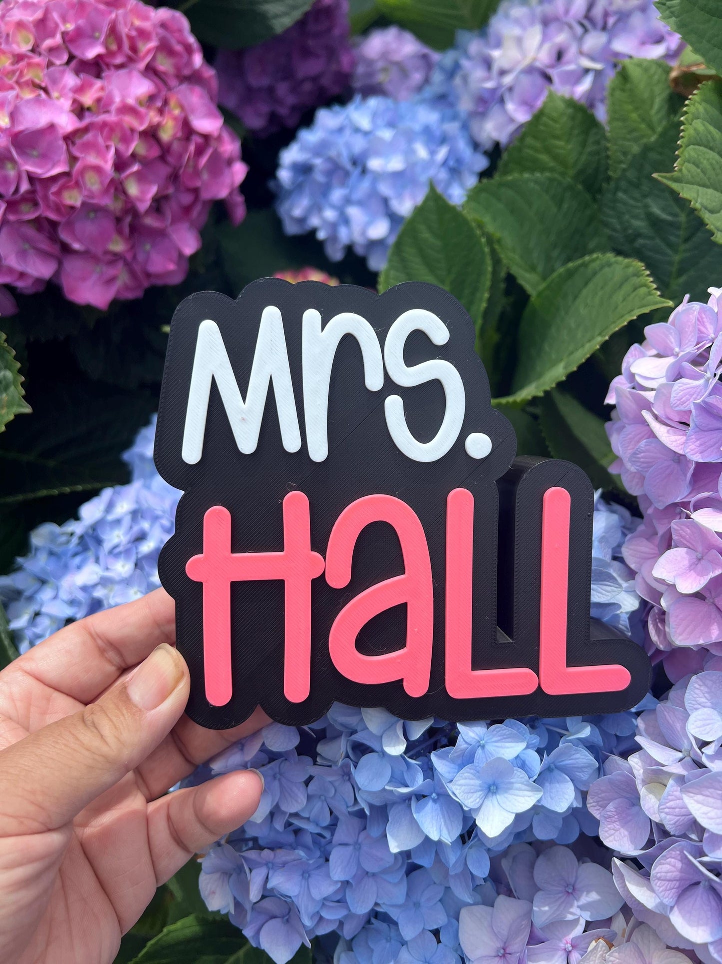 Personalized 3D Teacher Desk Name Sign: Custom Classroom Decor by Lina Loves Two, handmade in Los Angeles CA