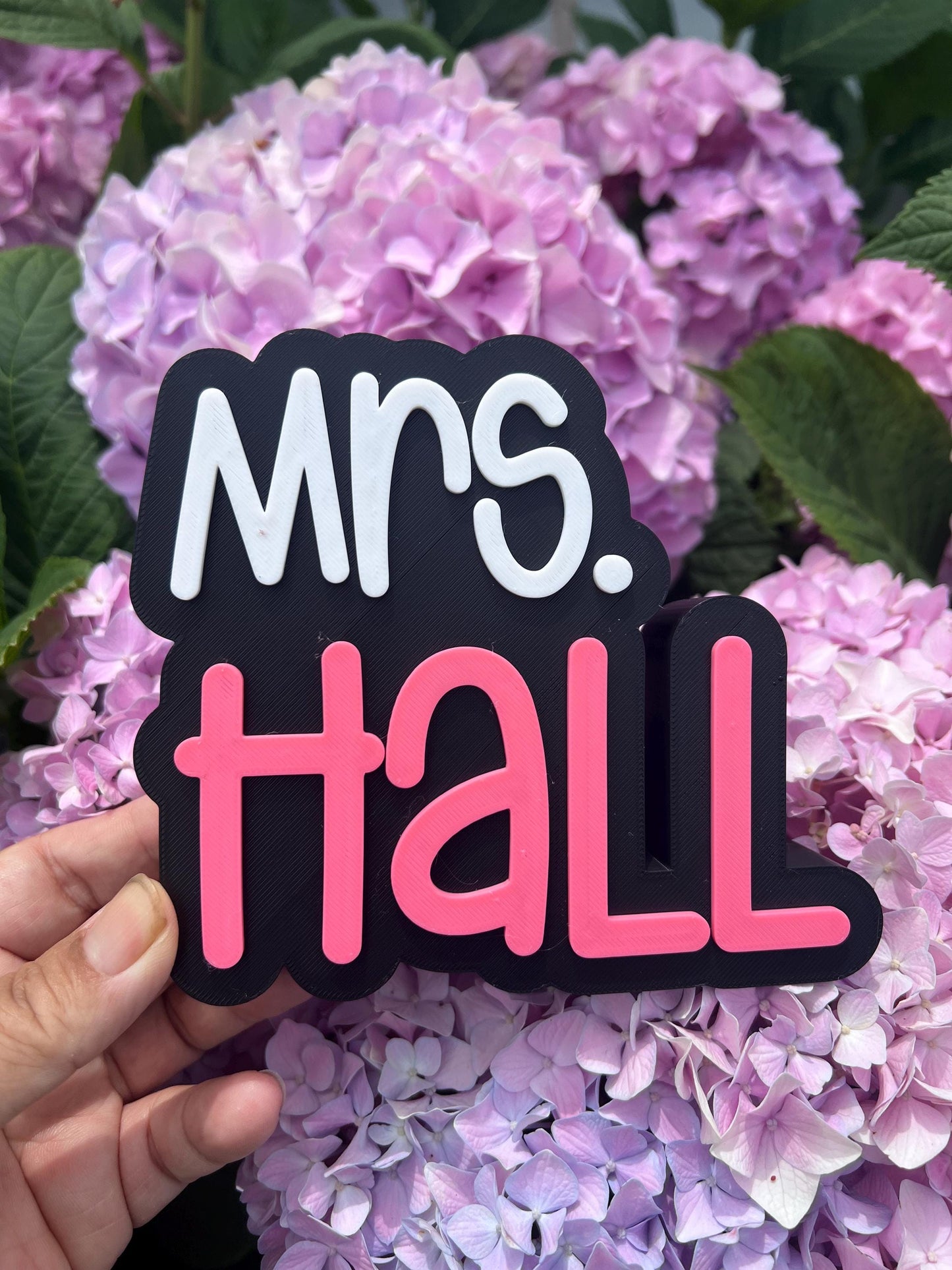 Personalized 3D Teacher Desk Name Sign: Custom Classroom Decor by Lina Loves Two, handmade in Los Angeles CA