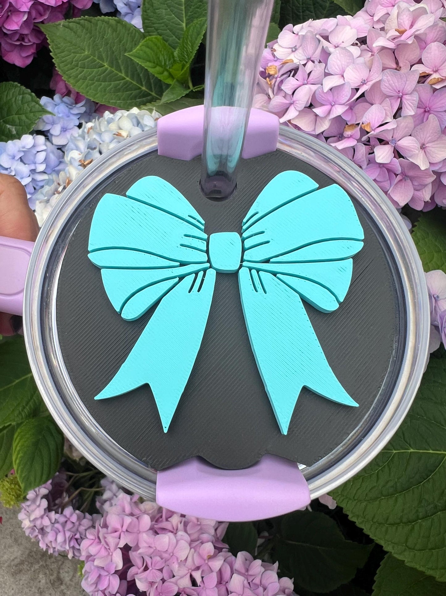 3D Printed Coquette Bow Straw Topper: Girly Stanley Tumbler Accessory by Lina Loves Two, handmade in Los Angeles CA