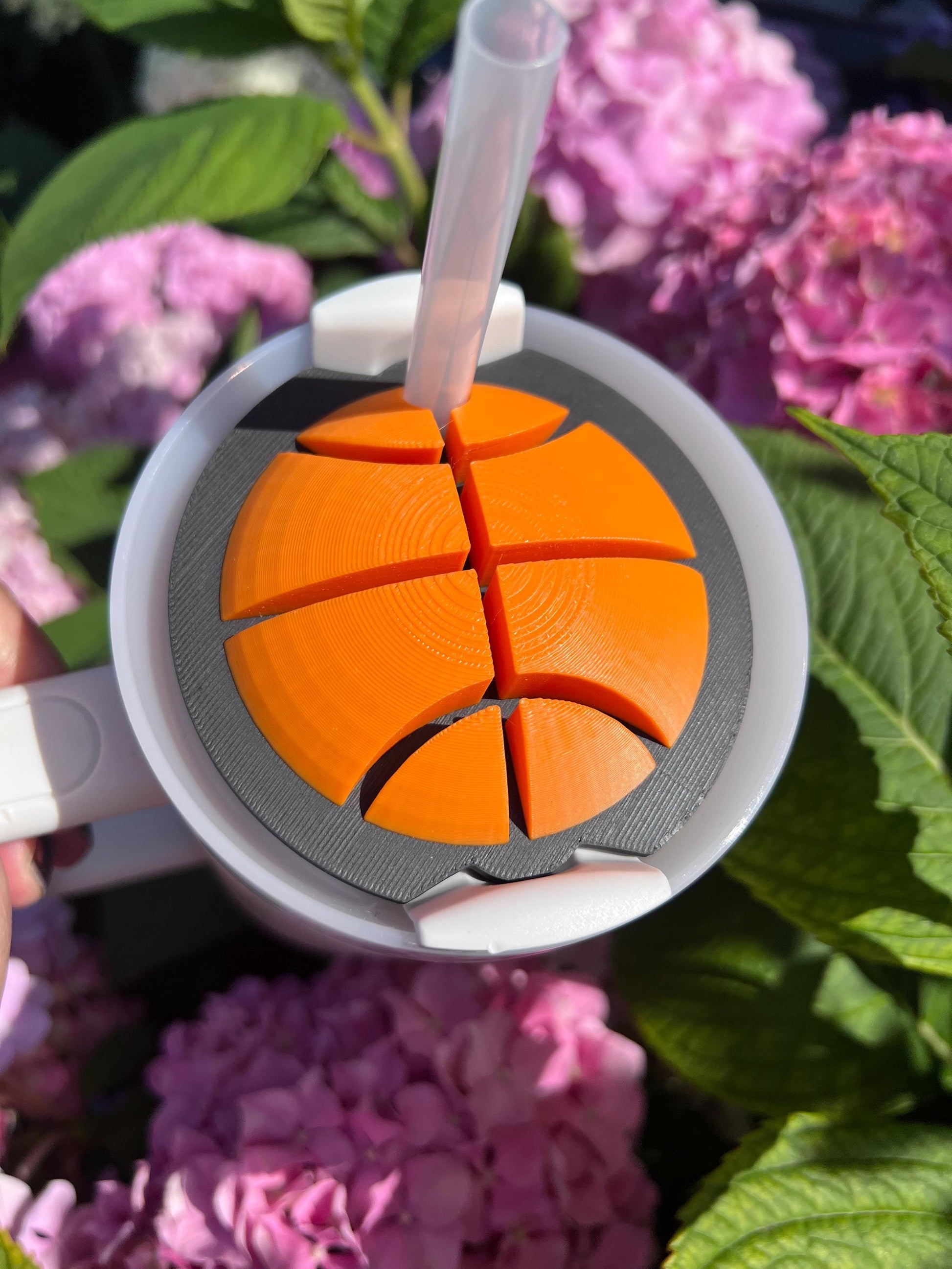 3D Basketball Stanley Cup Topper File: Tumbler Accessory ( by Lina Loves Two, handmade in Los Angeles CA