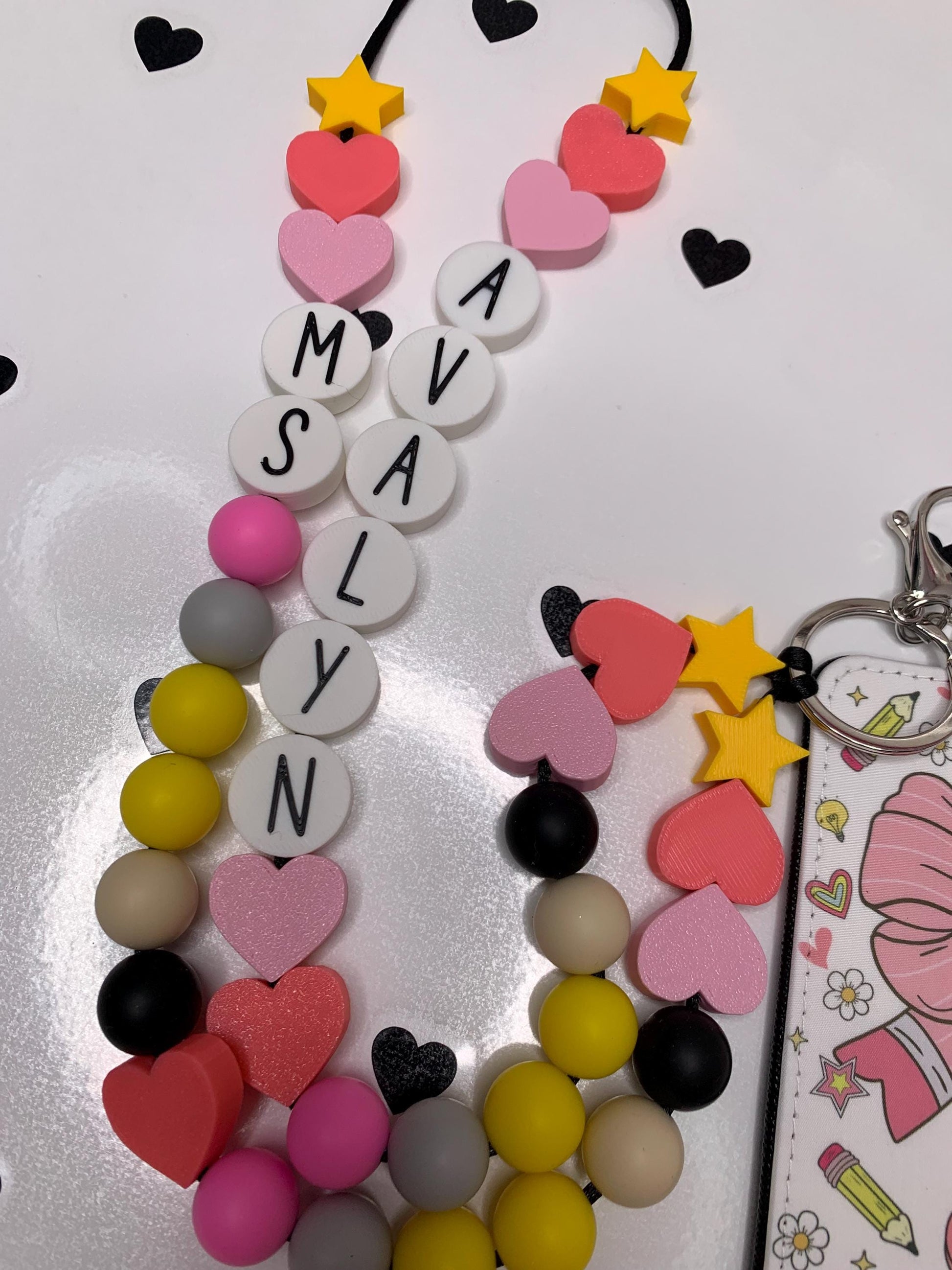 “Personalized pencil ID badge holder with lanyard”

“Teacher name tag with 2 slot design”

“Back-to-school gift for teachers and staff”