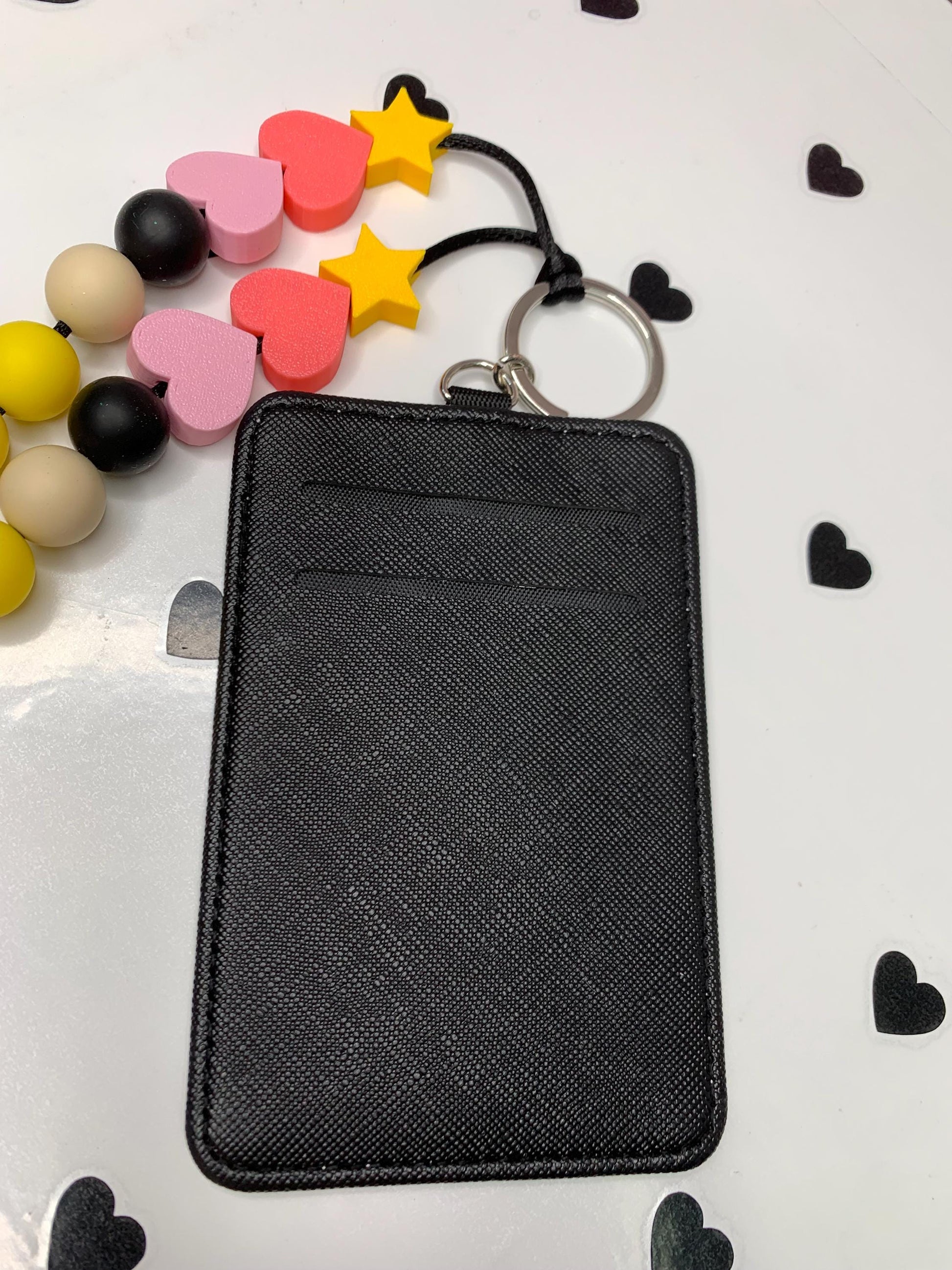 Coquette Pencil Bow ID Badge Holder: Friendship Bracelet Lanyard by Lina Loves Two, handmade in Los Angeles CA