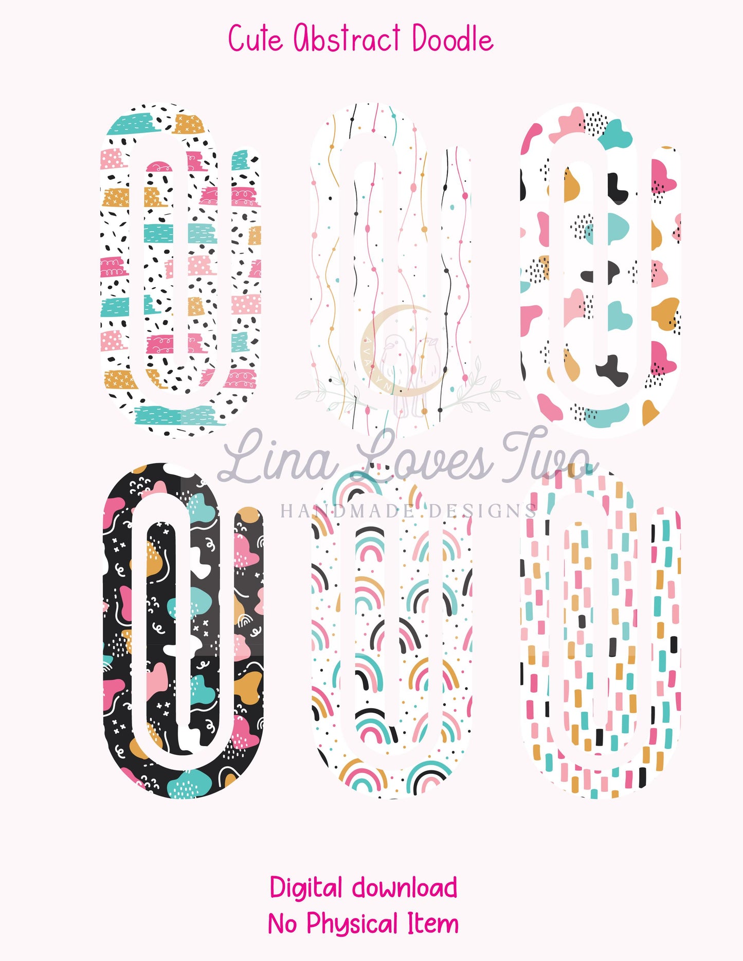 Abstract Doodle Jumbo Paperclip : Design ( by Lina Loves Two, handmade in Los Angeles CA