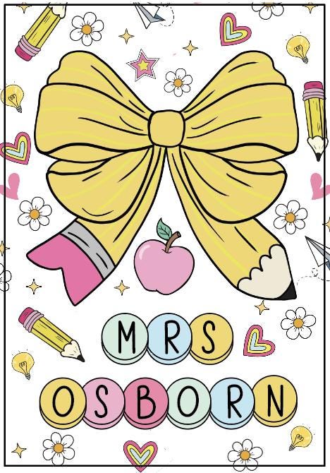 Coquette Pencil Bow ID Badge Holder: Friendship Bracelet Lanyard by Lina Loves Two, handmade in Los Angeles CA