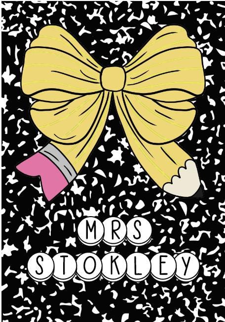 Personalized Pencil ID Badge Holder: Coquette Bow Teacher Lanyard by Lina Loves Two, handmade in Los Angeles CA