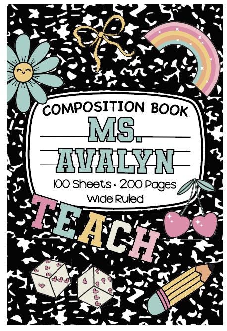 Personalized Faux Leather Teacher ID Card Holder with Lanyard by Lina Loves Two, handmade in Los Angeles CA