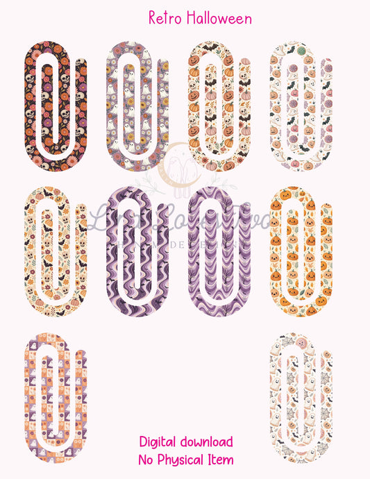 Retro Halloween Theme Jumbo Paperclip for – Instant by Lina Loves Two, handmade in Los Angeles CA