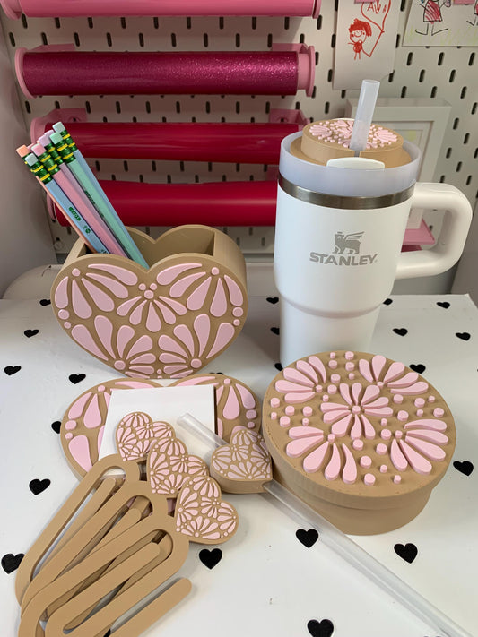 Talavera Desk Organizer: Mexican-Inspired Pen, Trinket, and Note Holders by Lina Loves Two, handmade in Los Angeles CA