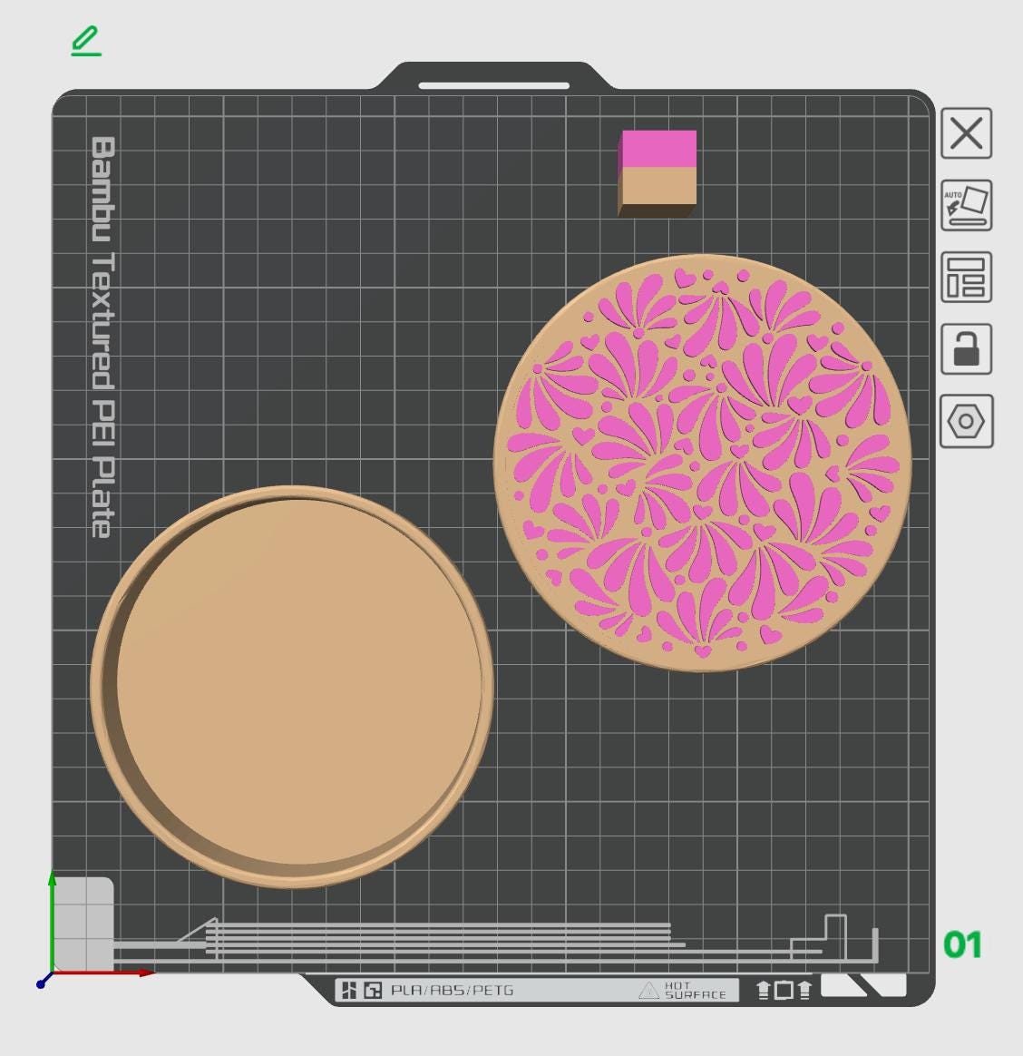 Talavera Desk Accessory Files: Round Lid Container (/3MF) by Lina Loves Two, handmade in Los Angeles CA