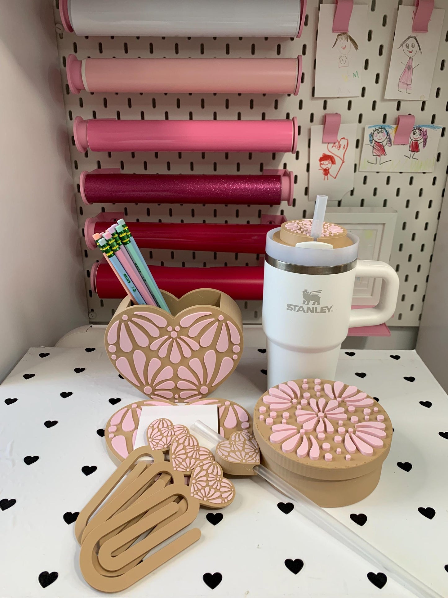 Talavera Desk Accessory Files: Pen Holder, Stanley Toppers ( Files) by Lina Loves Two, handmade in Los Angeles CA