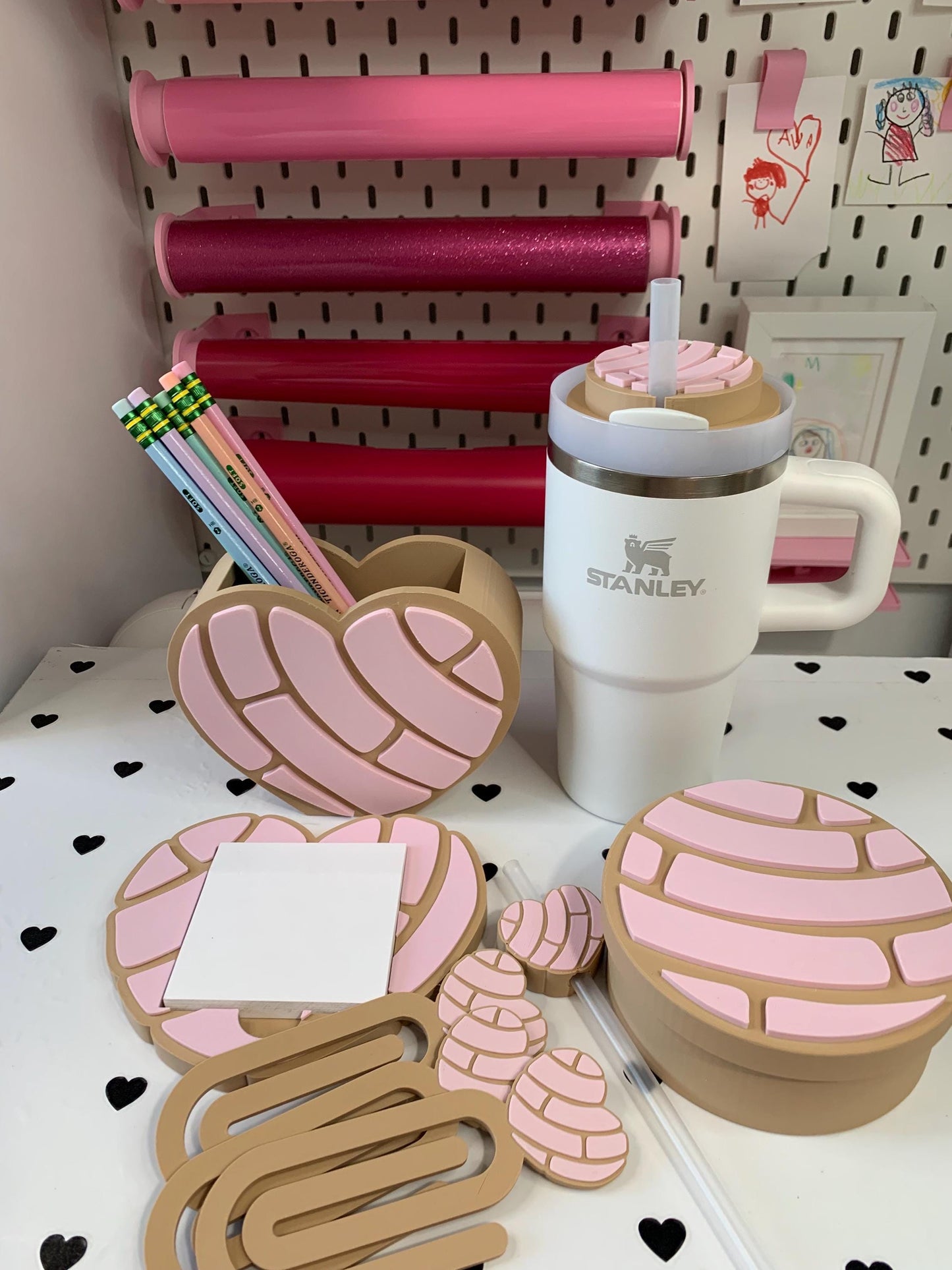 Concha Desk Organizer Files: Pen, Note, Stanley Topper ( ) by Lina Loves Two, handmade in Los Angeles CA