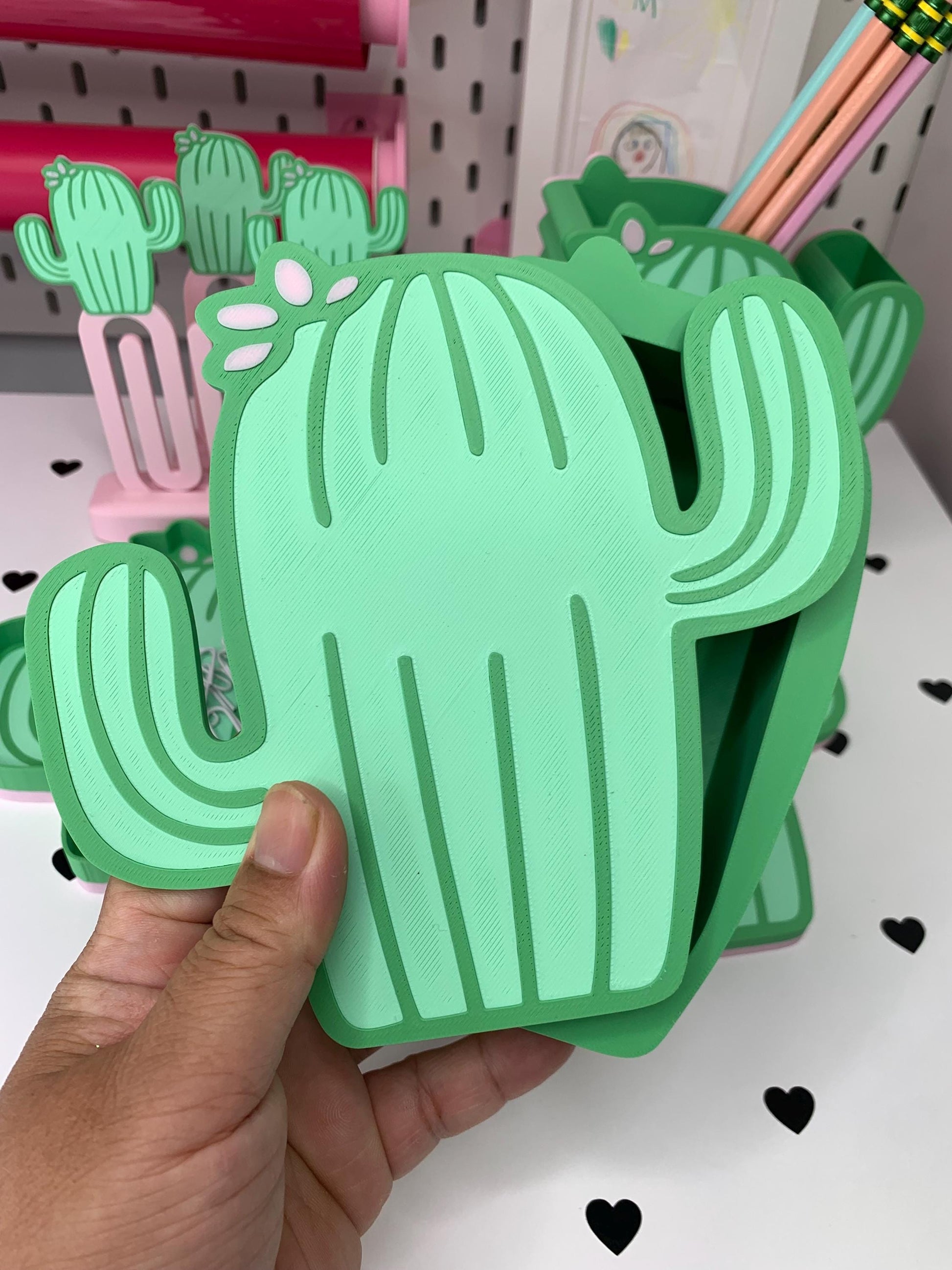 Cactus Desk Organizer Set: Files ( ) by Lina Loves Two, handmade in Los Angeles CA